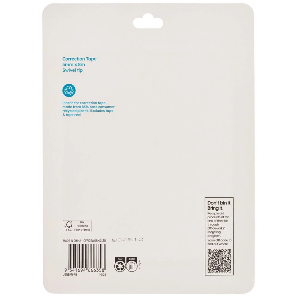 4 Studymate Multicoloured Mini Correction Tape 5mm x 8m 6 Pack, 4 of 4