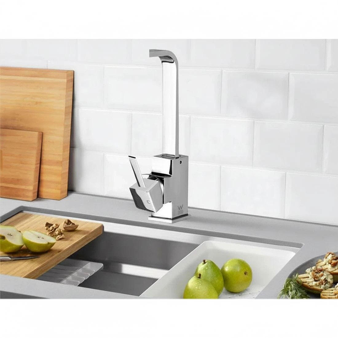 4 Cefito Kitchen Mixer Tap Mixer Square Sink Faucet Basin Laundry - Silver, 4 of 7