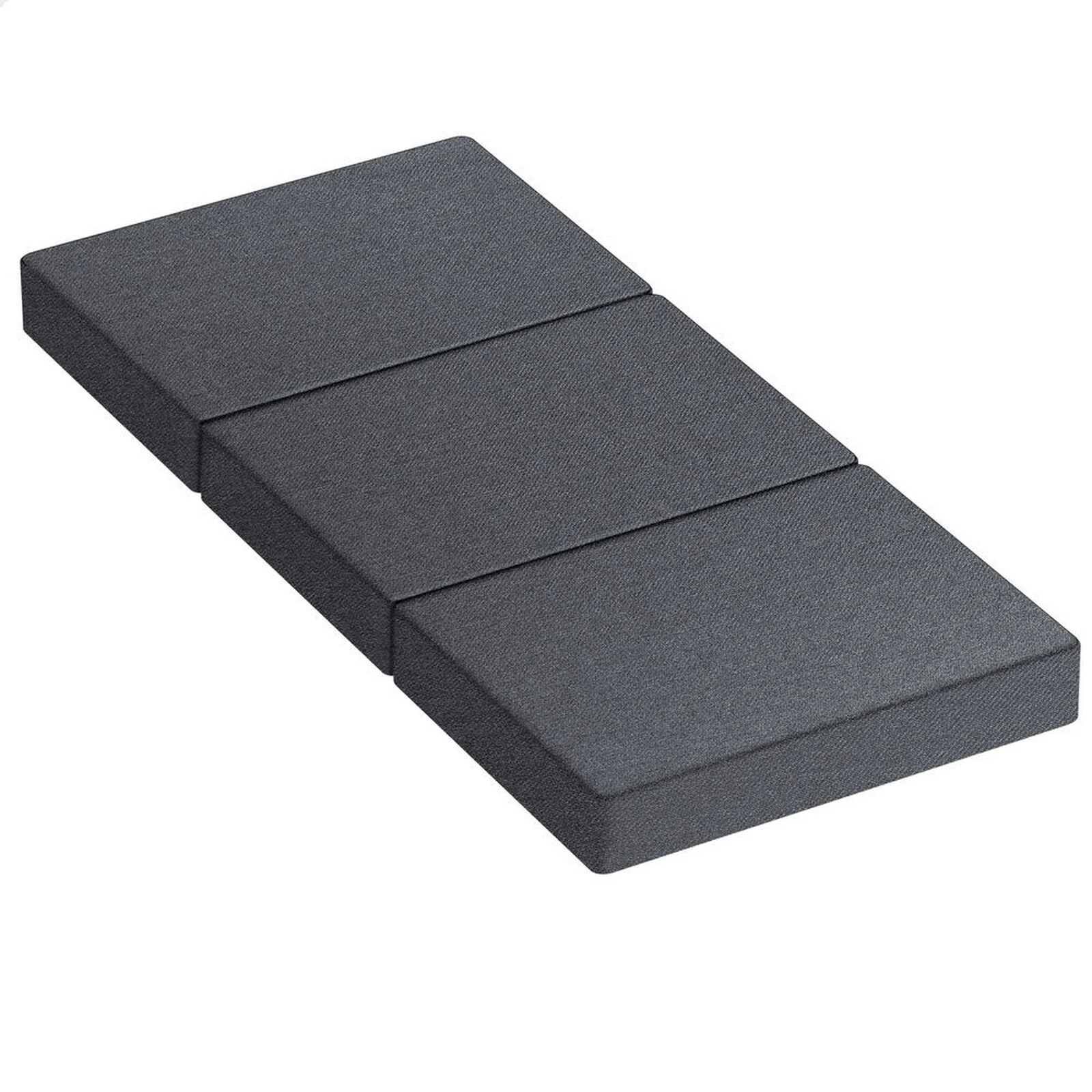 1 Starry Eucalypt Foldable Mattress Folding Foam Portable Linen 79x190CM - Grey, 1 of 4