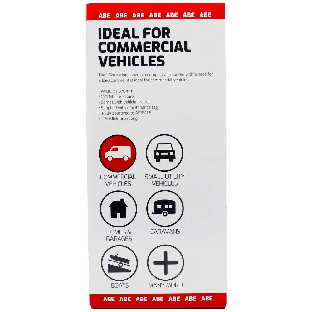 4 Trafalgar ABE Fire Extinguisher 1.5kg Red, 4 of 5