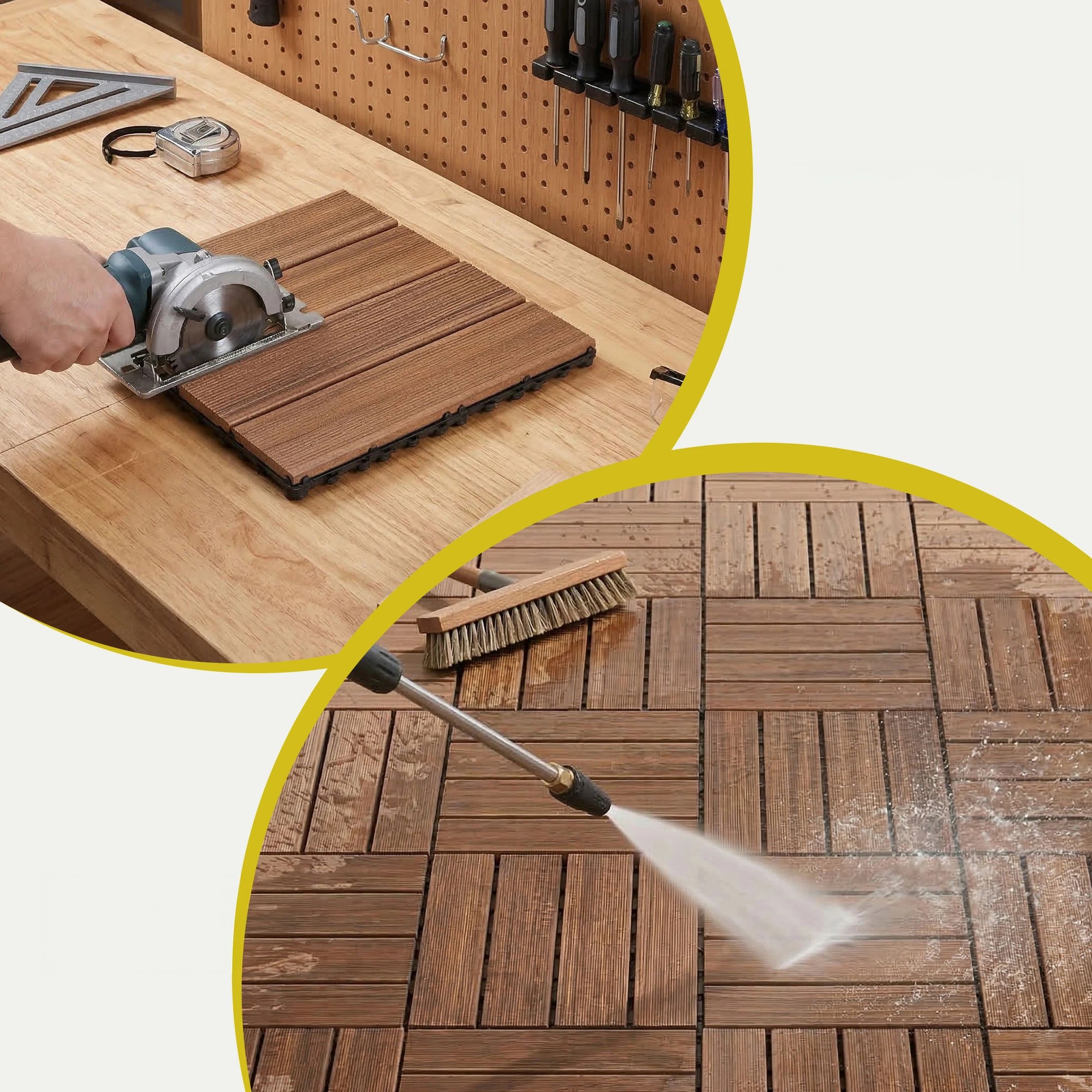 5 Gardeon 27PCS Wood Deck Tiles 30x30cm Interlocking Floor Tiles for Patio Balcony - Natural, 5 of 7
