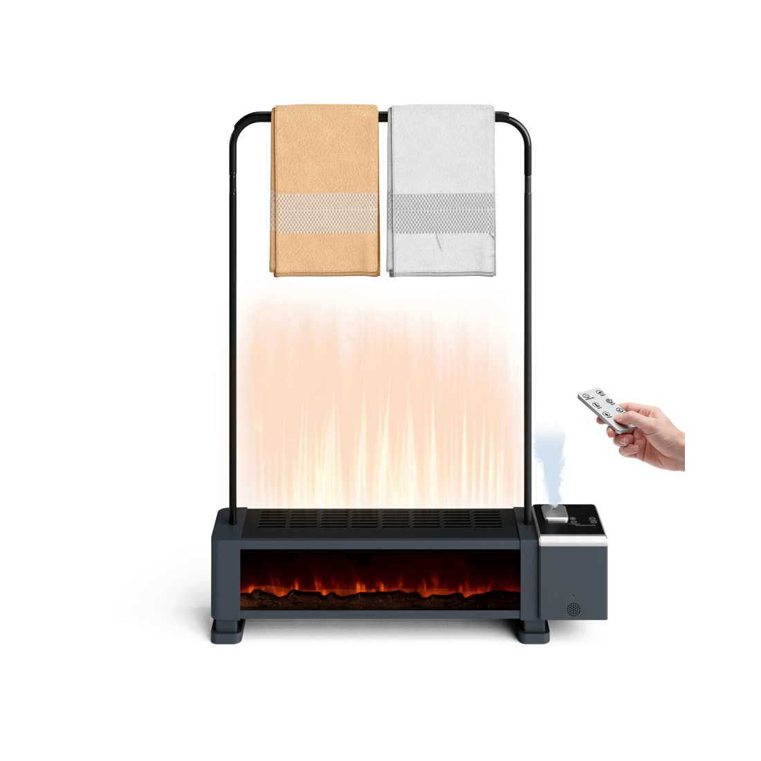 1 Advwin Baseboard Heater With 3d Flame 2200w Black
 - Black, 1 of 8