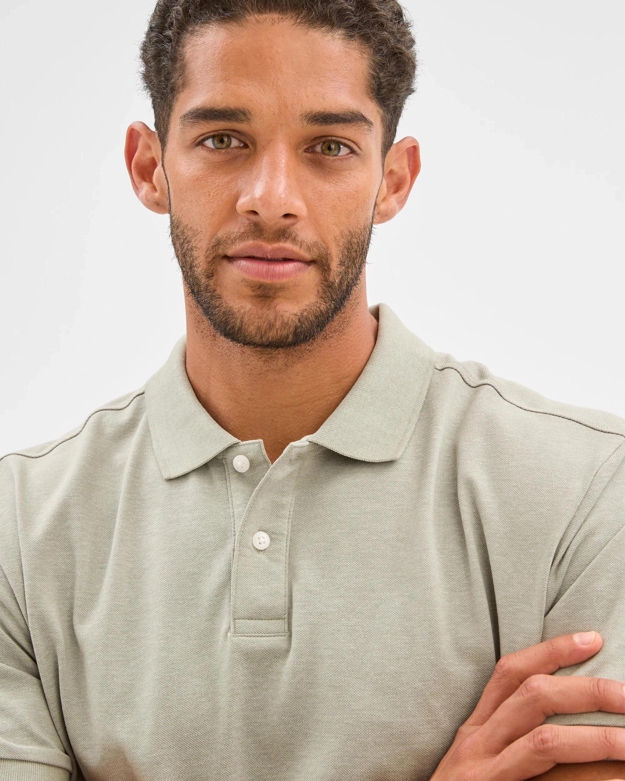 5 Target Australian Cotton Rich Pique Polo Top LIGHT GREEN MARLE, 5 of 6