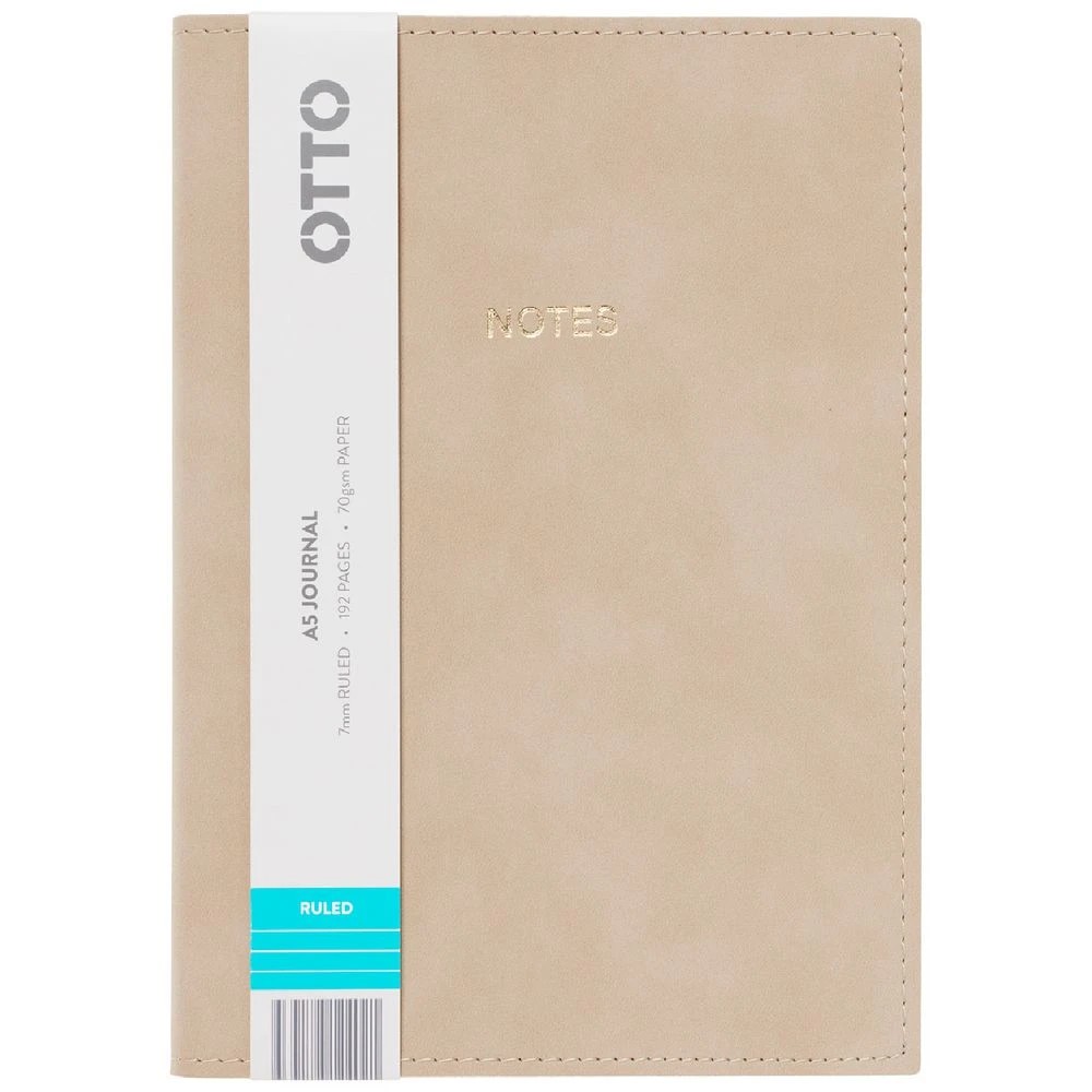 1 Otto A5 Soft Cover PU Journal 192 pages Suede Grey, 1 of 3