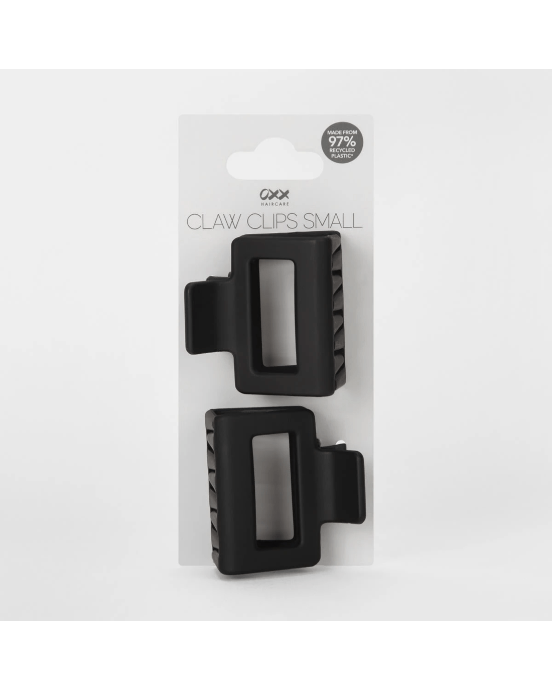 4 OXX Haircare 2 Pack Black Small Rectangle Matte Claw Hair Clips, 4 of 4