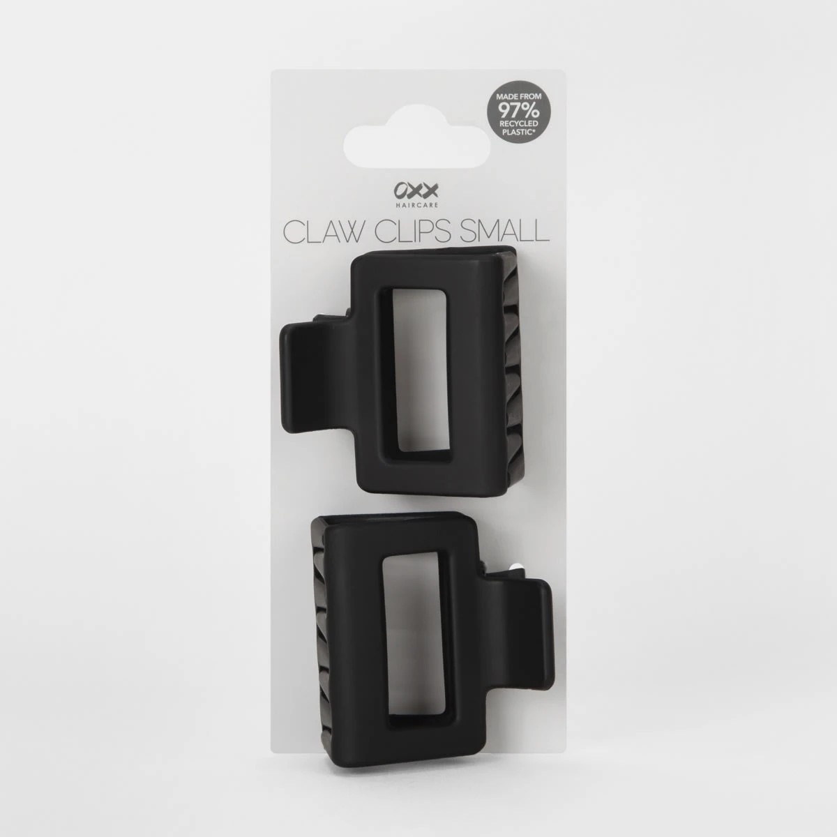 4 OXX Haircare 2 Pack Black Small Rectangle Matte Claw Hair Clips, 4 of 4