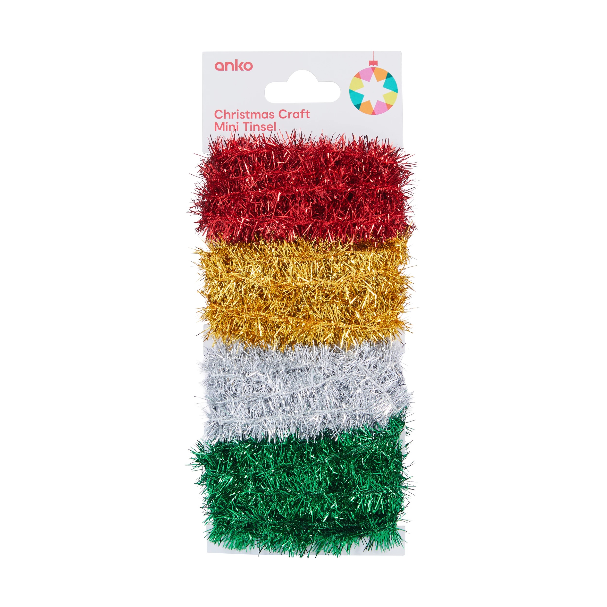 1 Christmas Craft Mini Tinsel 4 Pack, 1 of 3