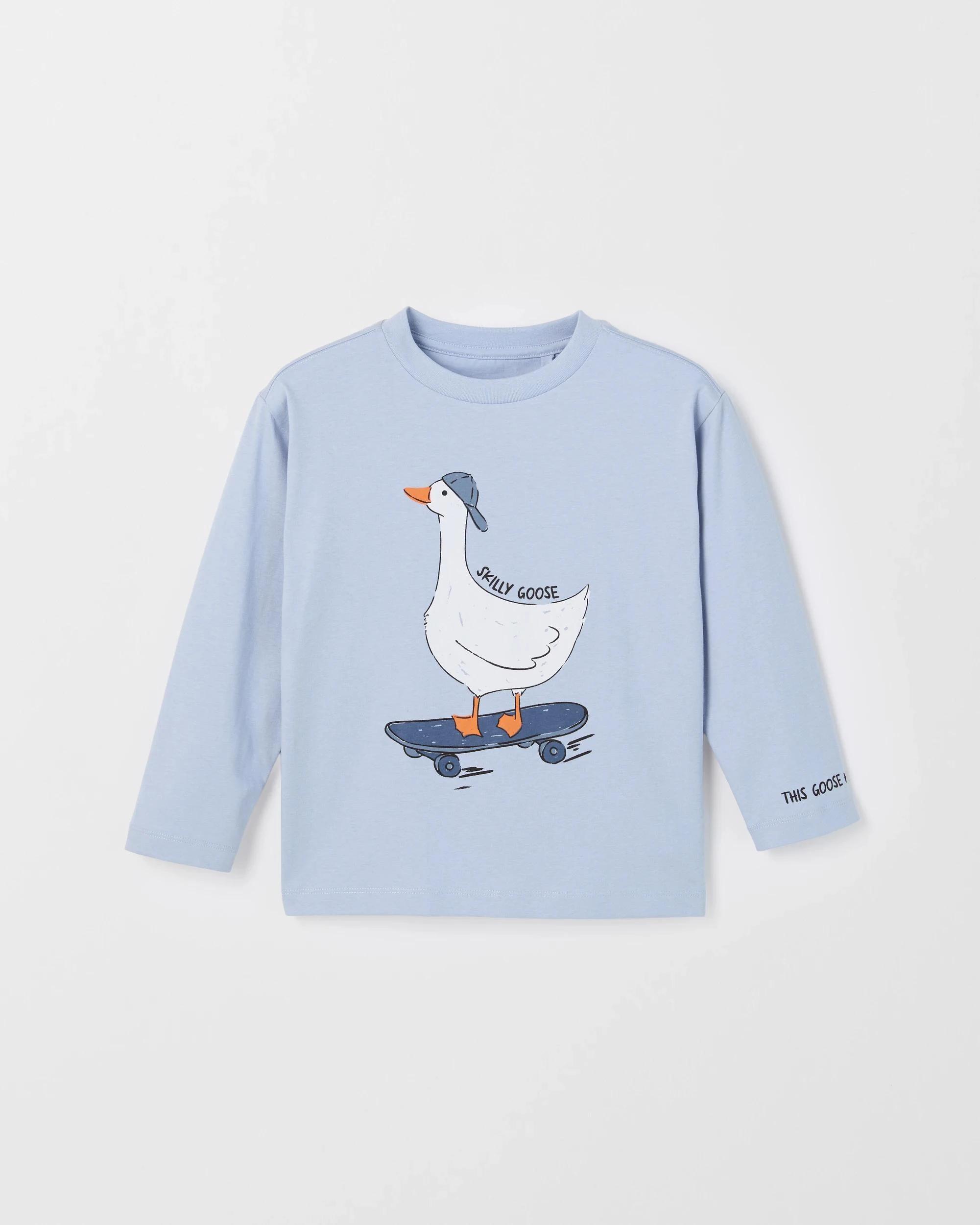 1 Target Kids Australian Cotton Blend Long Sleeve T-Shirt SKATING GOOSE, 1 of 1