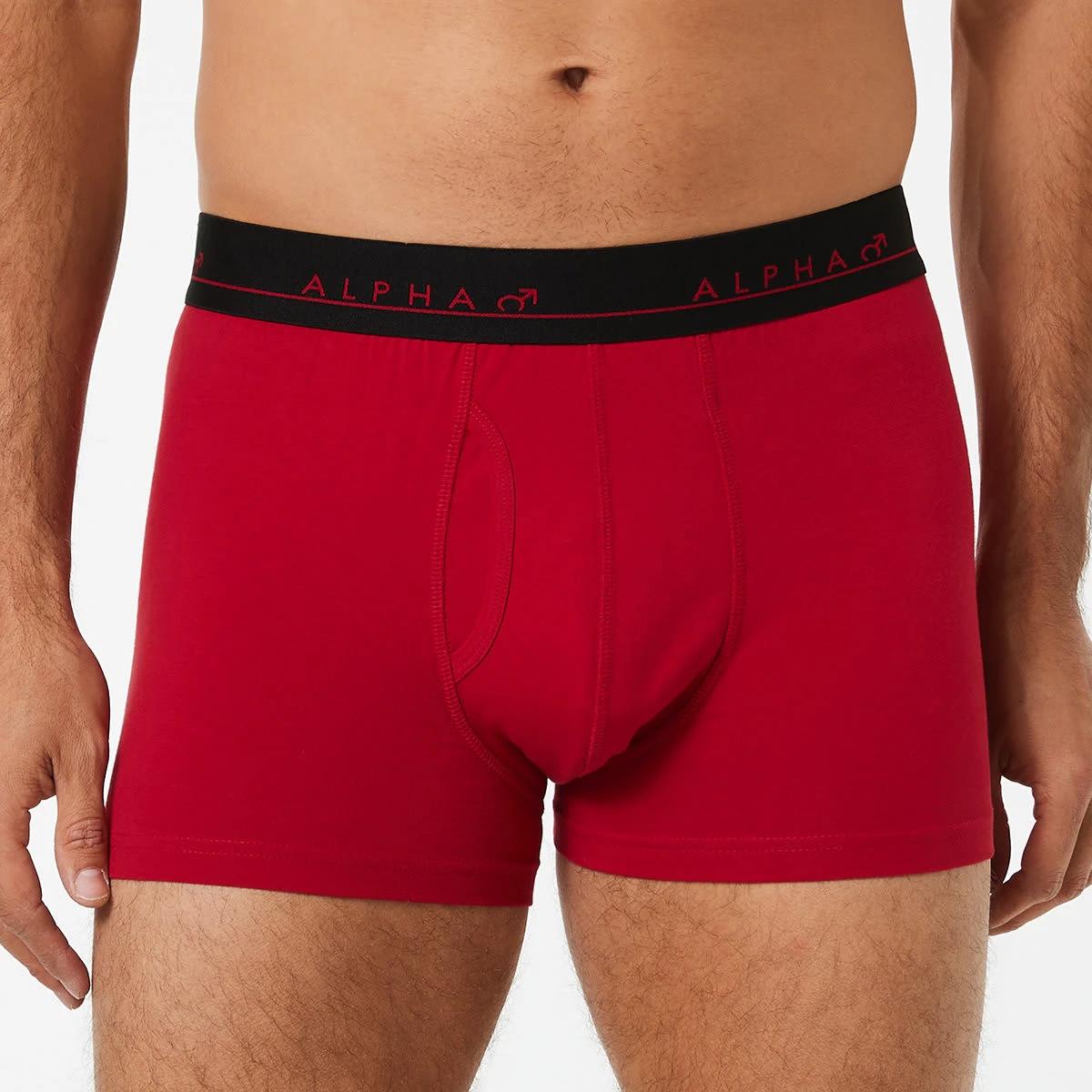 2 3 Pack Fly Front Plain Trunks Rednvyblue, 2 of 8