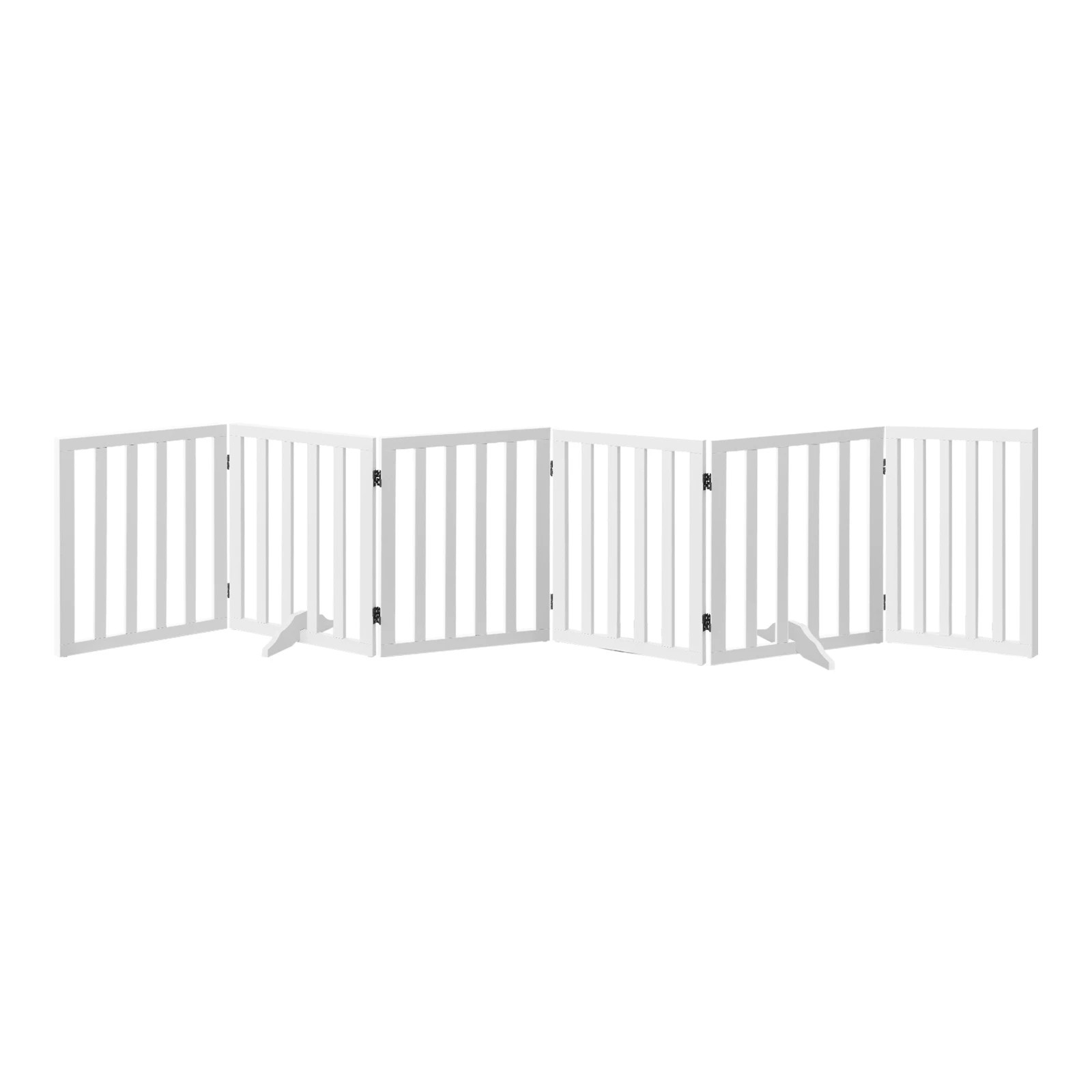 1 Alopet Wooden Pet Gate Dog Fence Safety Stair Barrier Security Door 6 Panels - White, 1 of 10
