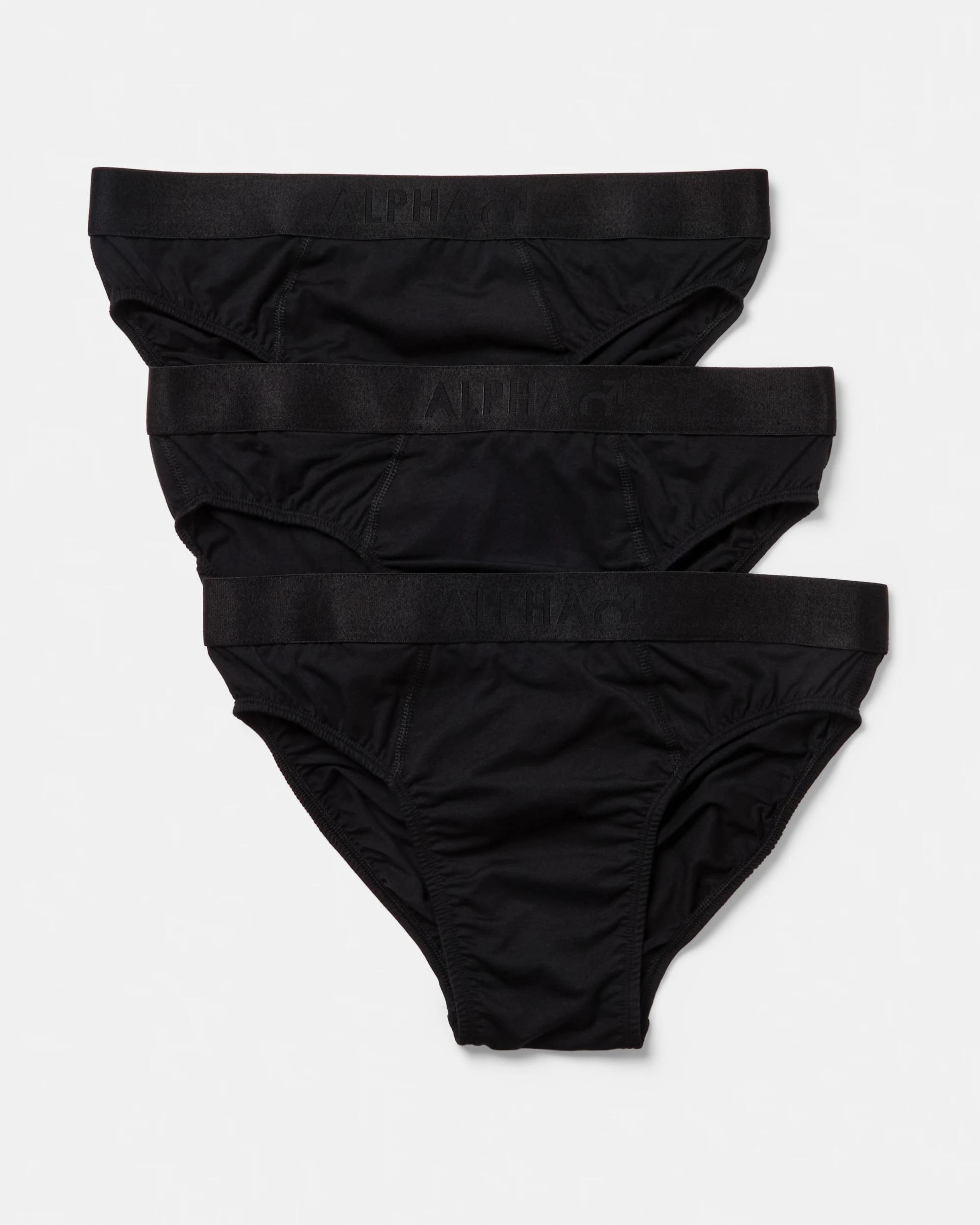 1 3 Pack Cotton Modal Briefs Black, 1 of 7