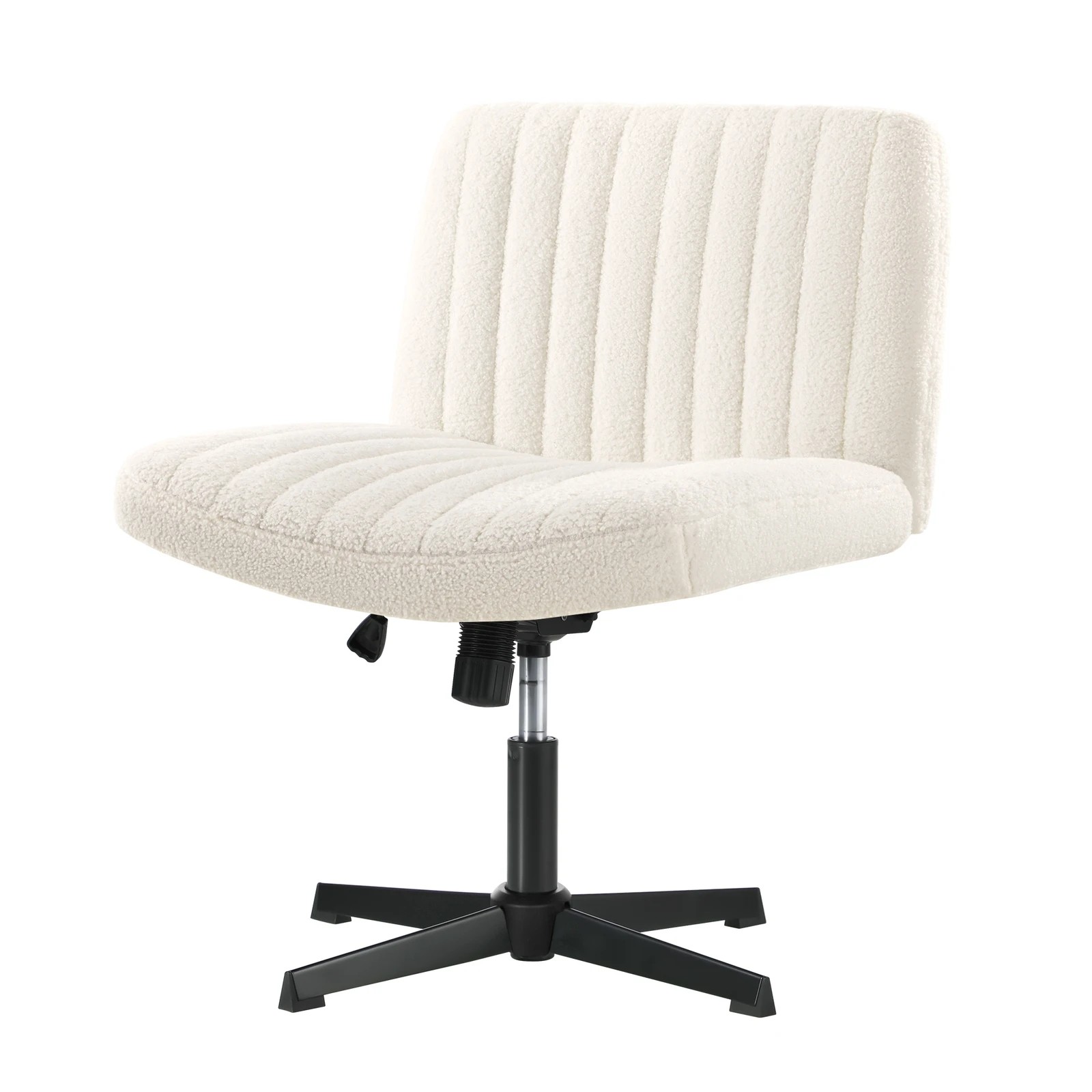 2 Oikiture Armless Office Desk Chair Sherpa
 - White, 2 of 10