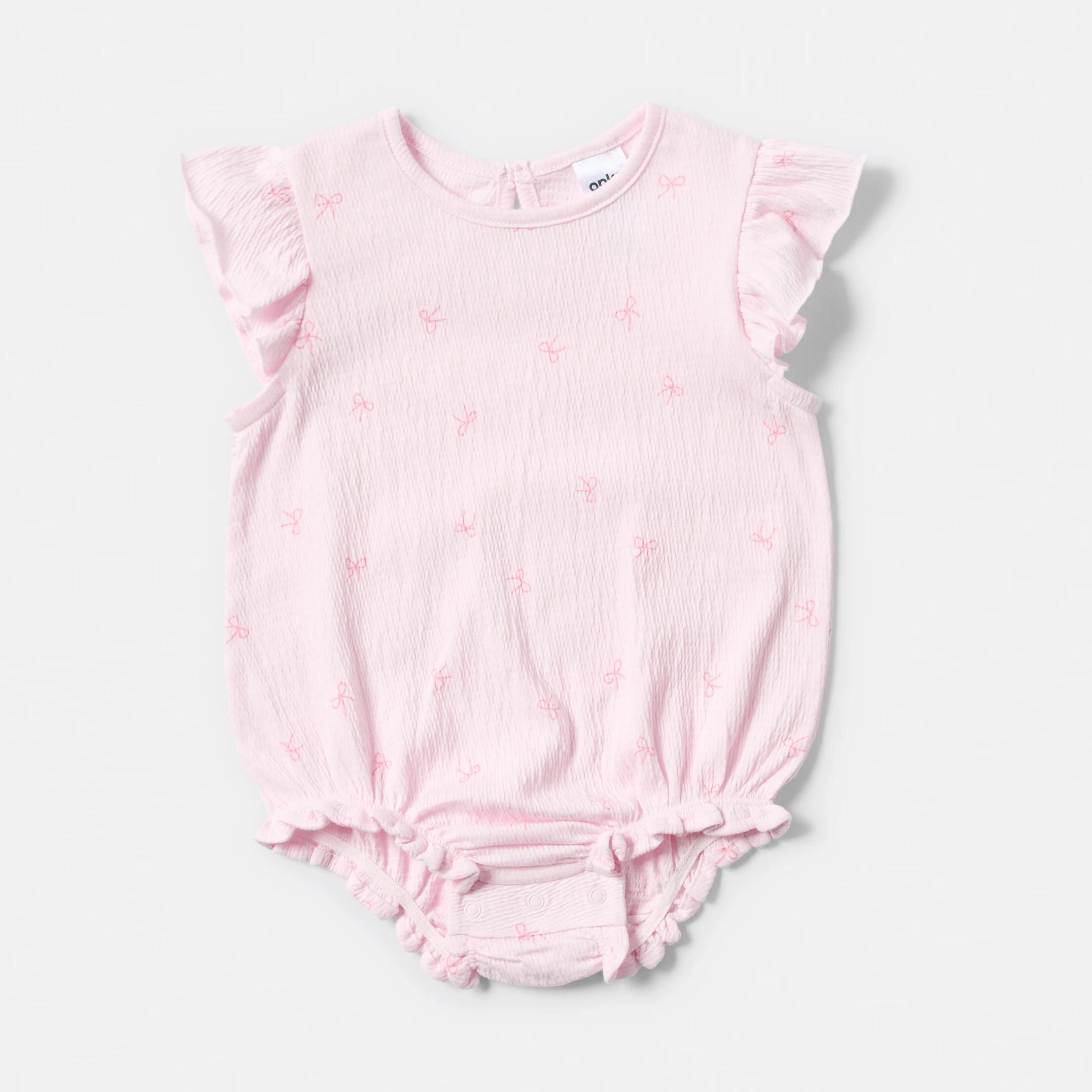 1 Short Sleeve Crinkle Bodysuit BALLERINA DITSY BOWS, 1 of 3