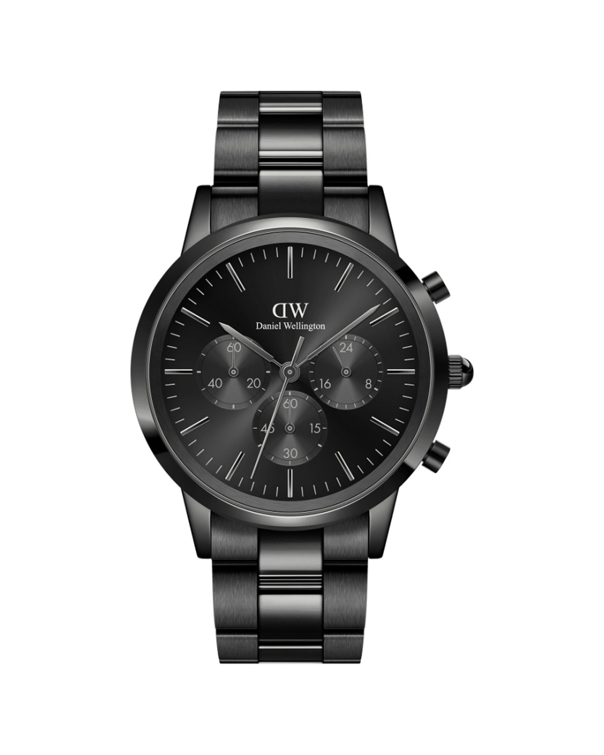 1 Daniel Wellington Iconic Chronograph Link Black Sunray Watch 42mm, 1 of 5