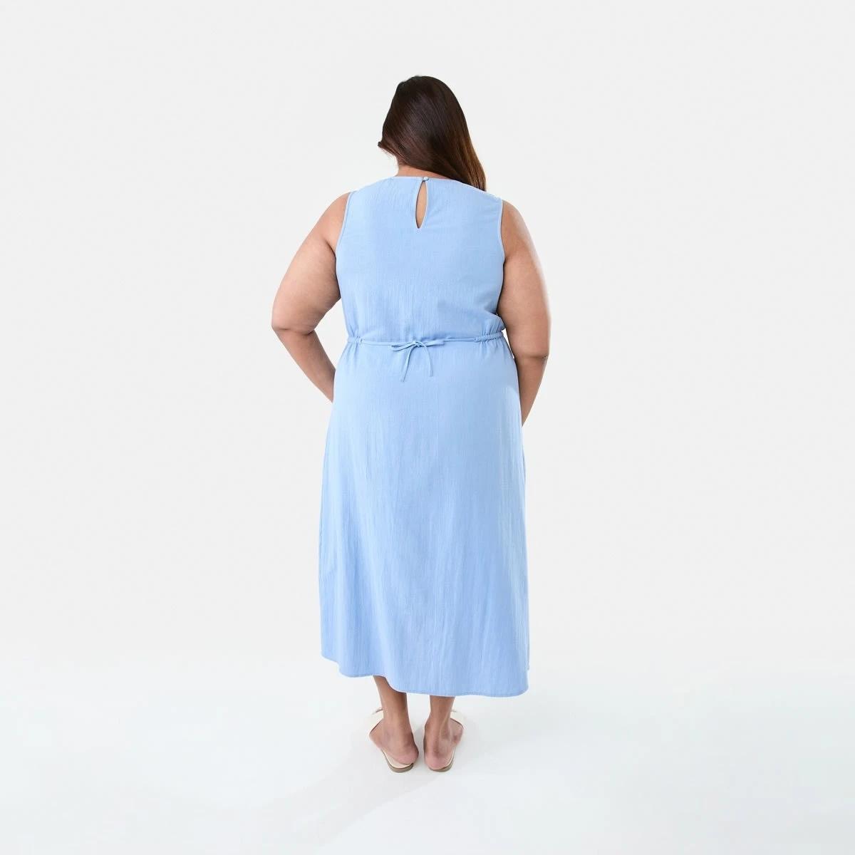 3 Curve Sleeveless Tie Back Dress Blu Crnfwr, 3 of 8