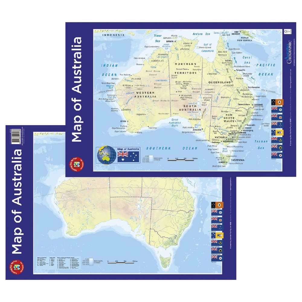 3 Learning Can Be Fun Map of Australia Double Sided Wall Chart, 3 of 3