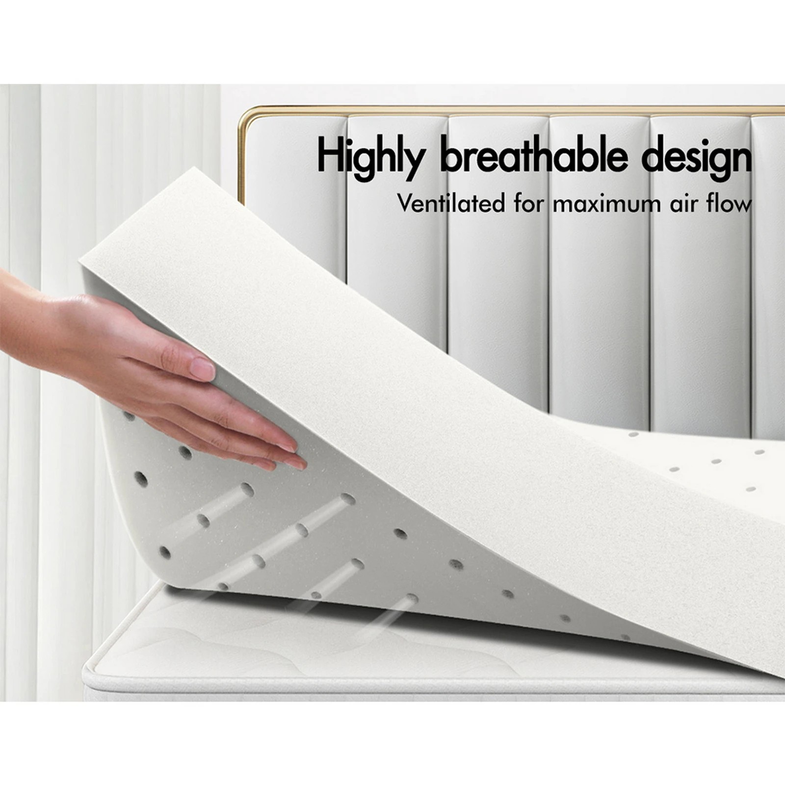 3 Starry Eucalypt Memory Foam Mattress Topper 8cm Cool Gel - King Single Bed, 3 of 10
