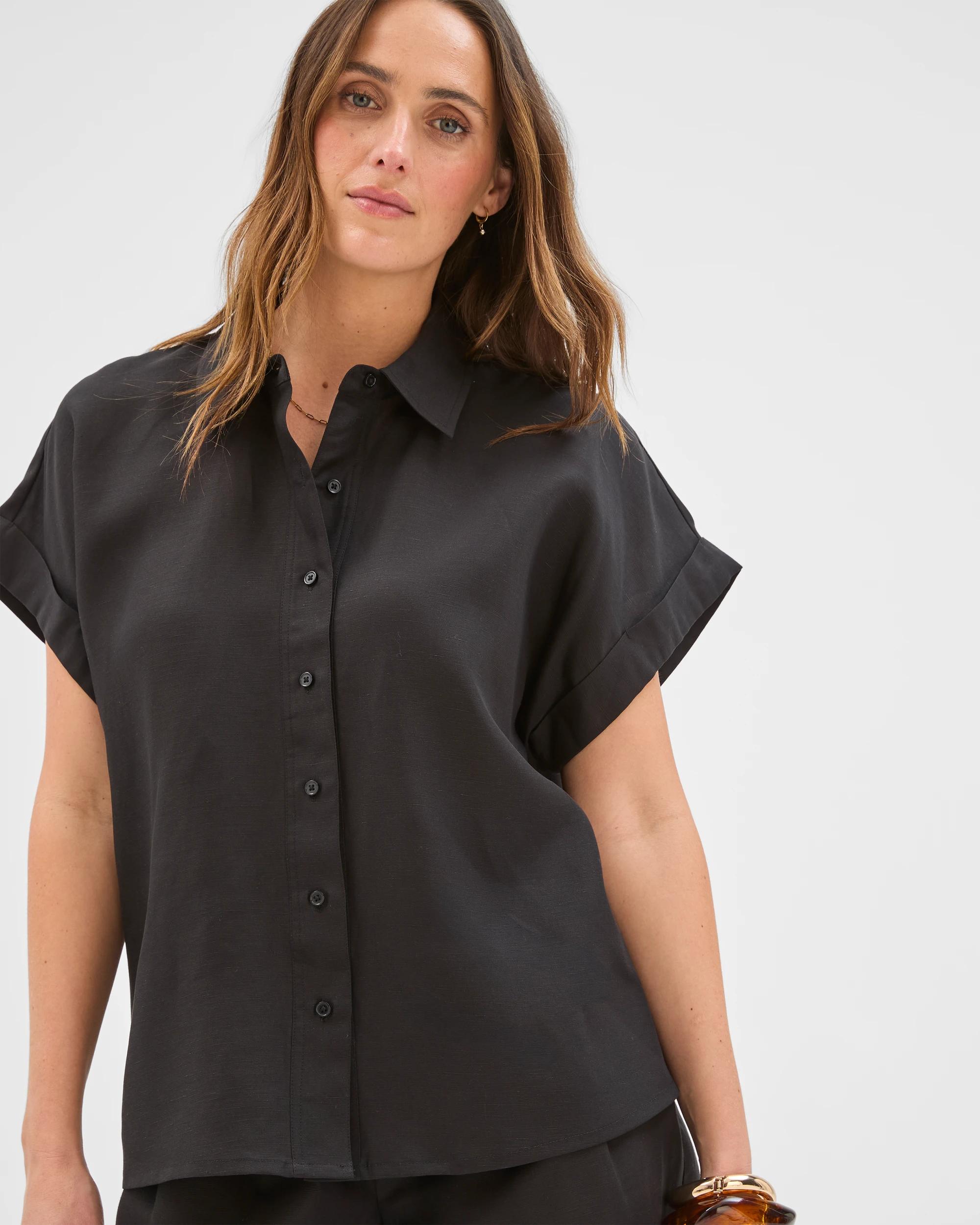 3 Preview Sarah Short Sleeve Shirt BLACK, 3 of 7