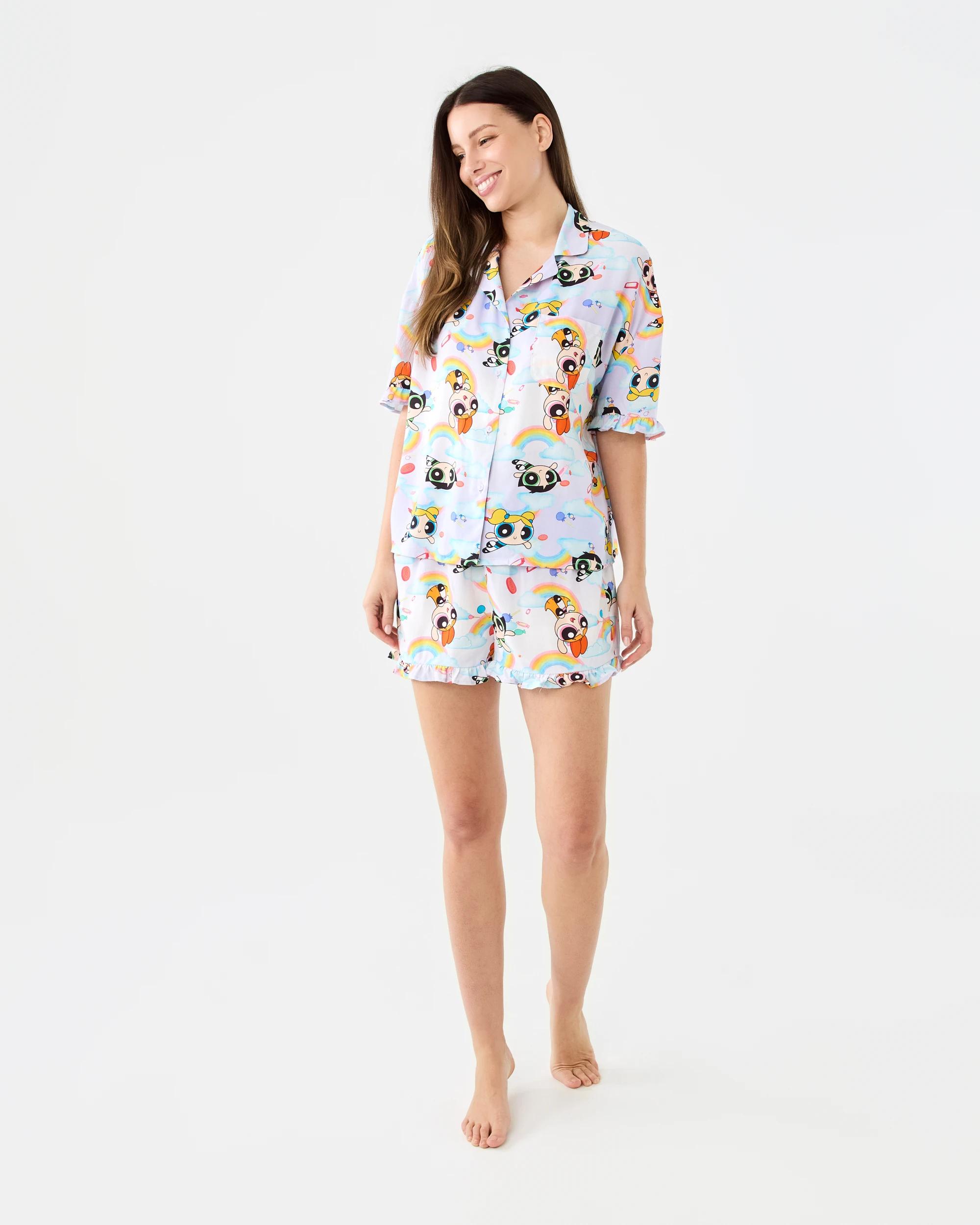 7 The PowerPuff Girls License Short Sleeve Top and Shorts Woven Boxy Pyjama Set Powerpuff, 7 of 7