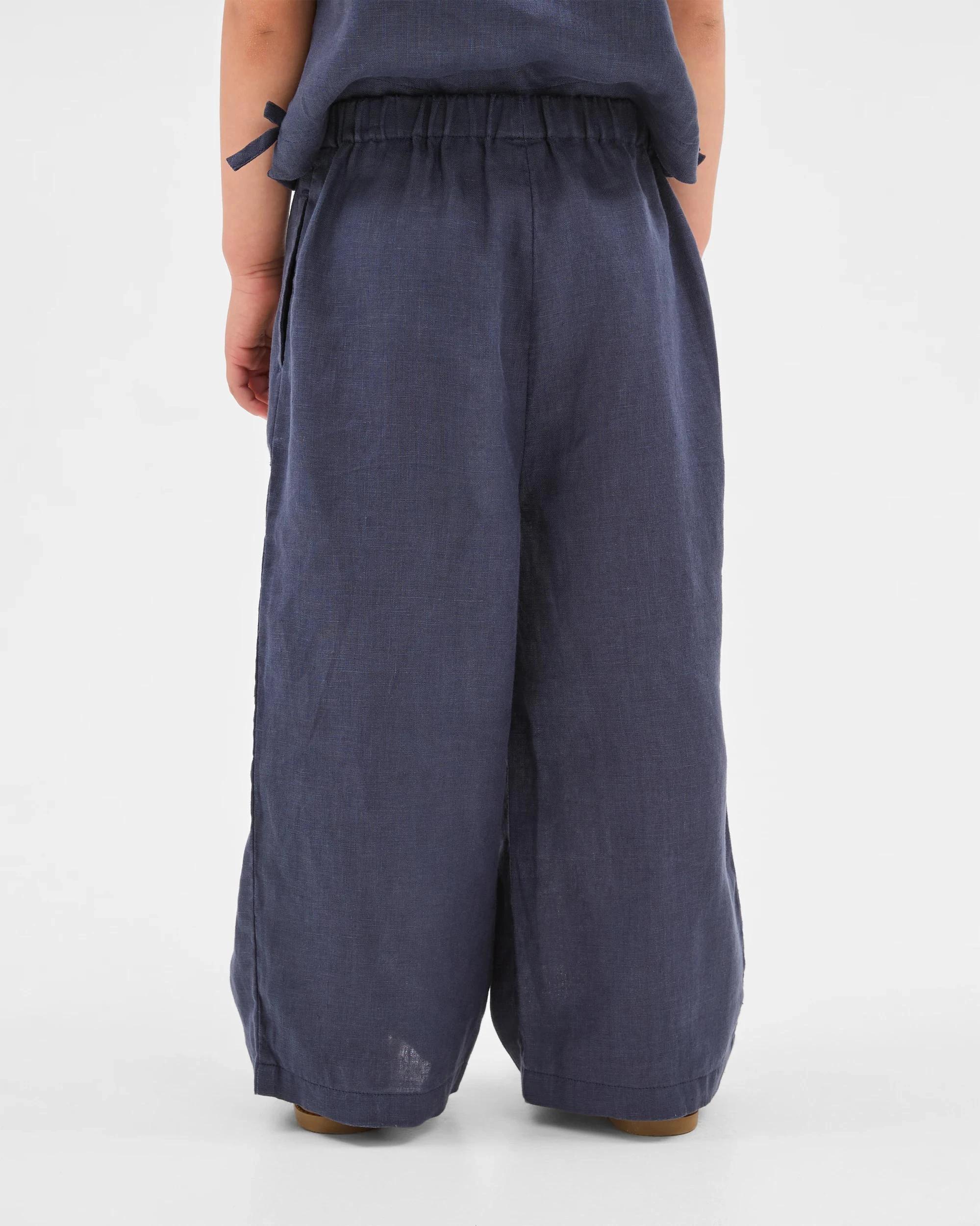 4 Target European Linen Fashion Pants NAVY, 4 of 6