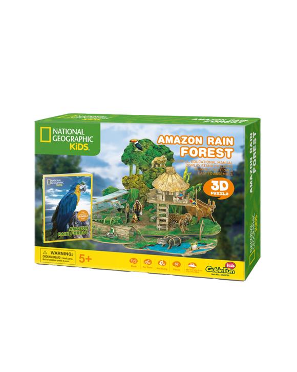 CubicFun 67pc Amazon Rain Forest 3D Puzzle Kids Toy Interactive Construction - Multi