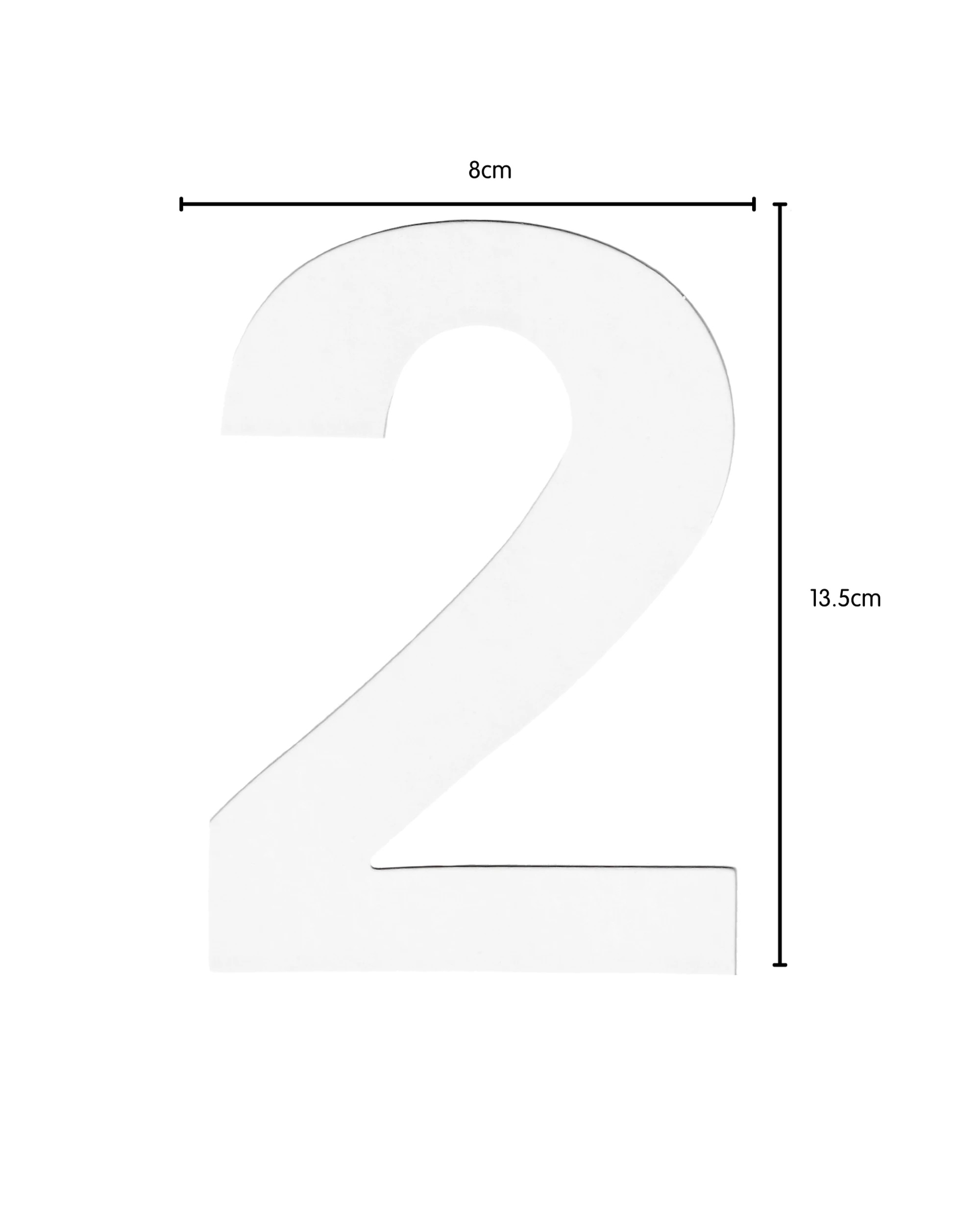 2 Party Maker Cardboard Number 2 Pack of 2 - White, 2 of 3