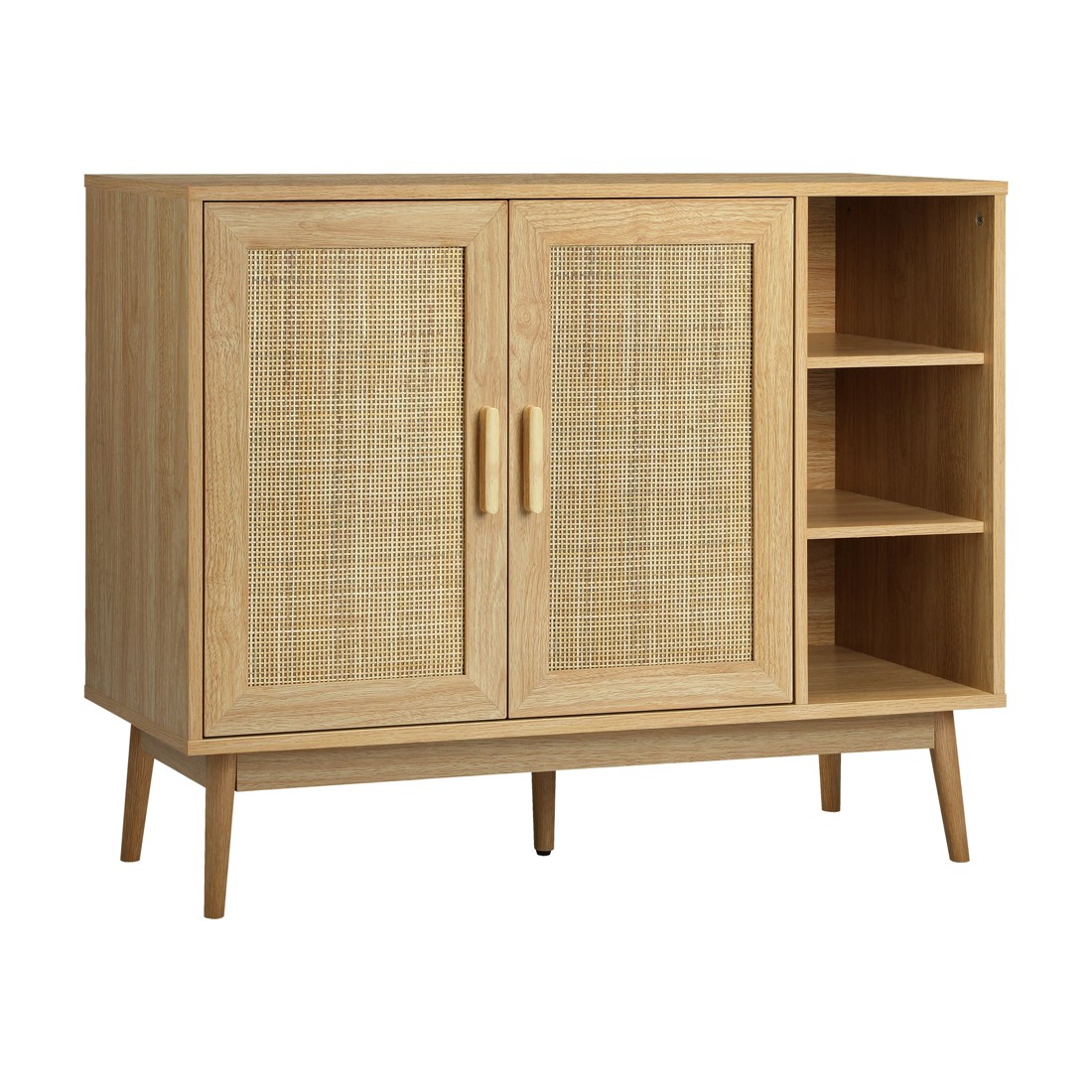2 Oikiture Shoe Rack Shoes Storage Cabinet Sideboard Organiser Rattan Cupboard
 - Natural, 2 of 6
