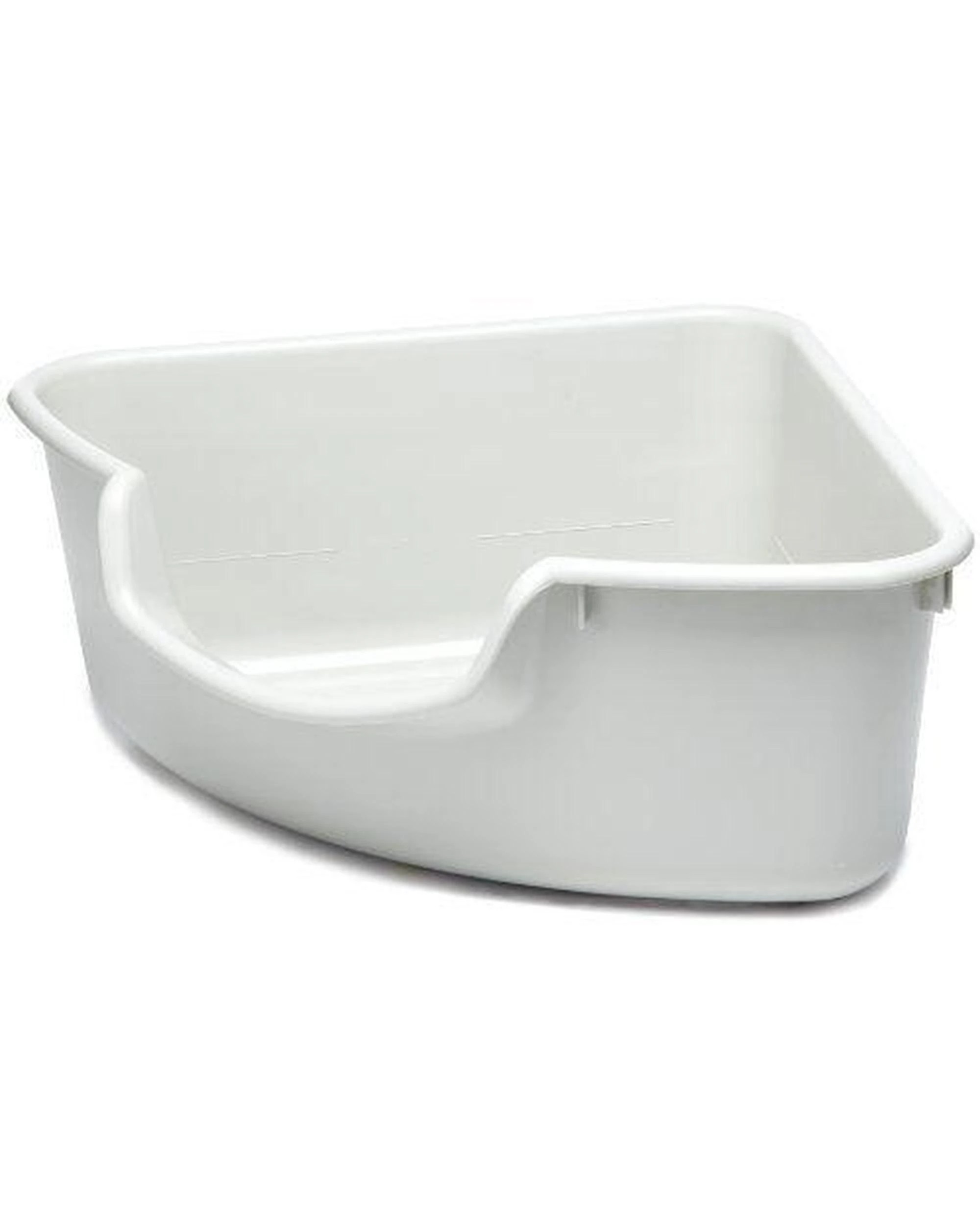 1 SmartCat Corner Cat Litter Box Controls Odour with Tall Sides Grey, 1 of 2