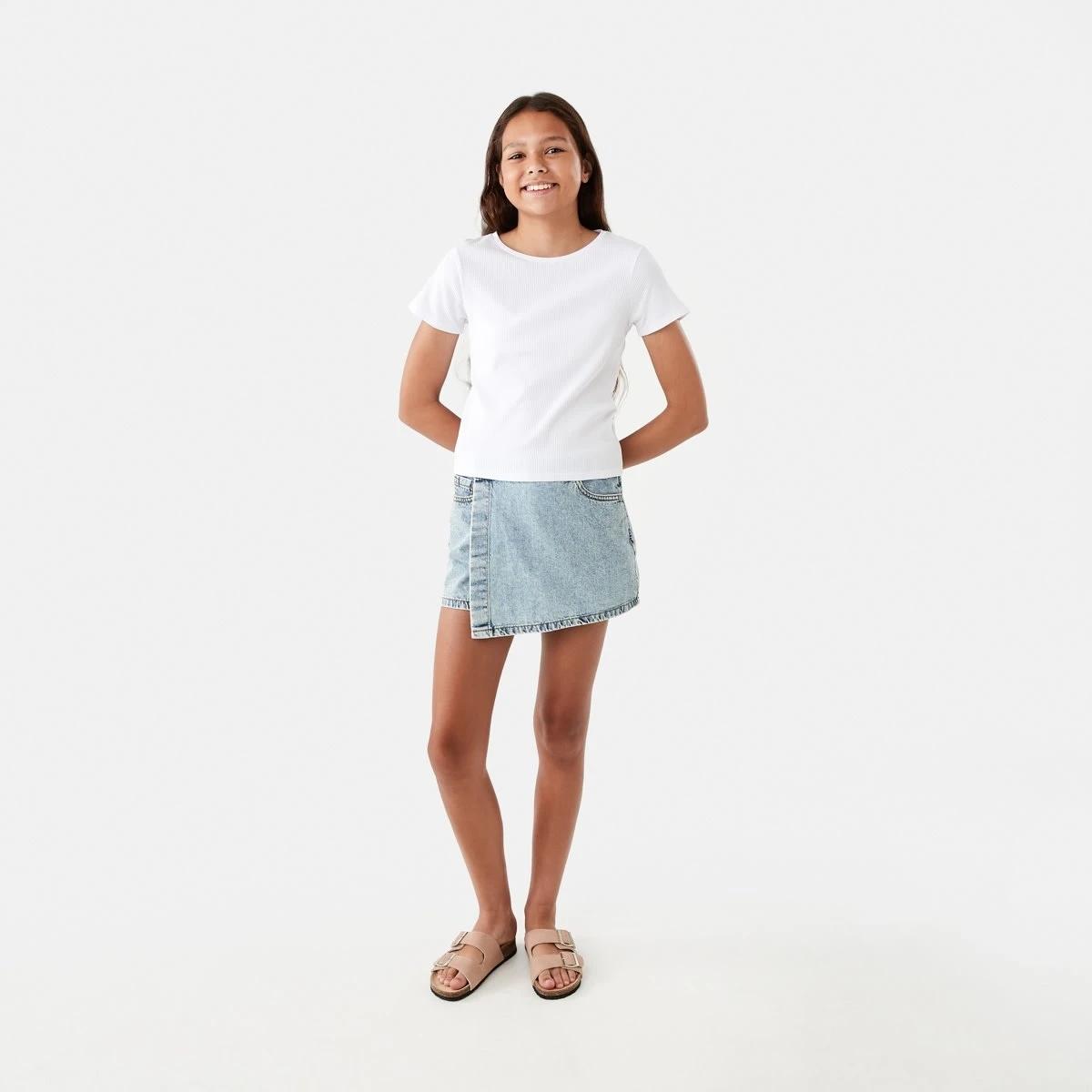 5 Short Sleeve Rib Top White, 5 of 8