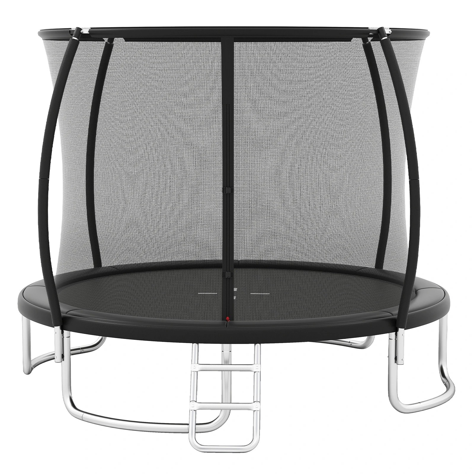 1 Costway 12FT Outdoor Trampoline w/Enclosure Net Ladder & Anti-Rust Galvanized Steel Frame - Black, 1 of 1