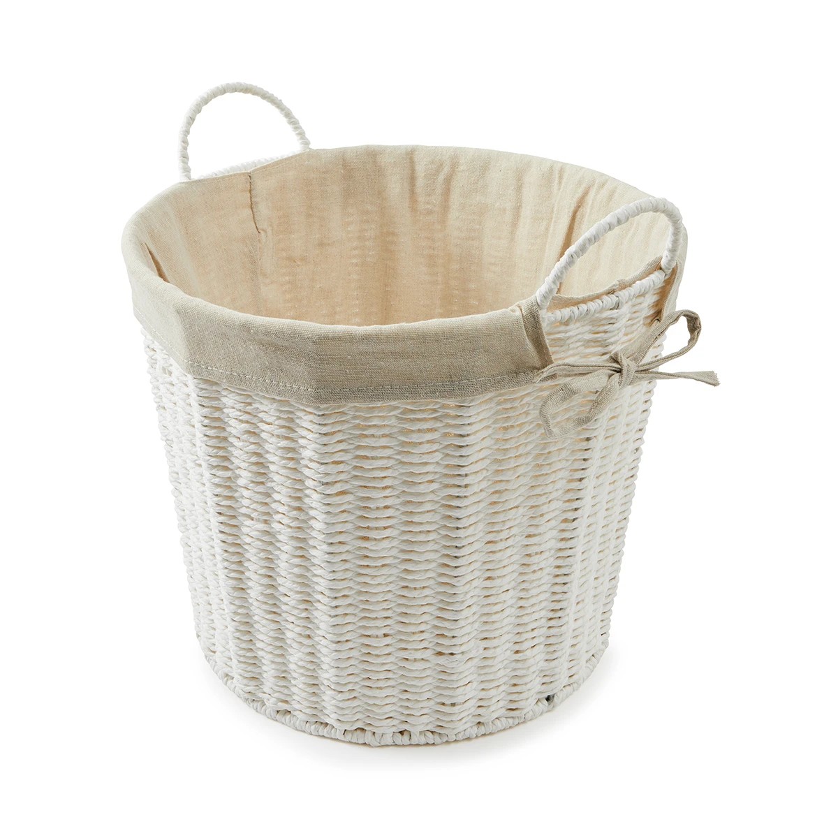 2 Round Paper Rope Basket with Liner - White, 2 of 6