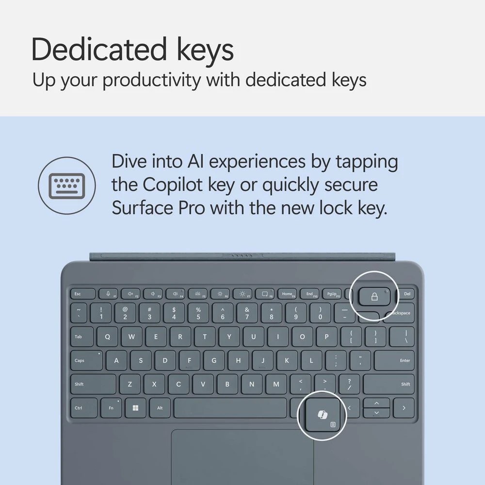 3 Microsoft Surface Pro 12-inch Keyboard with Slim Pen Ocean, 3 of 9