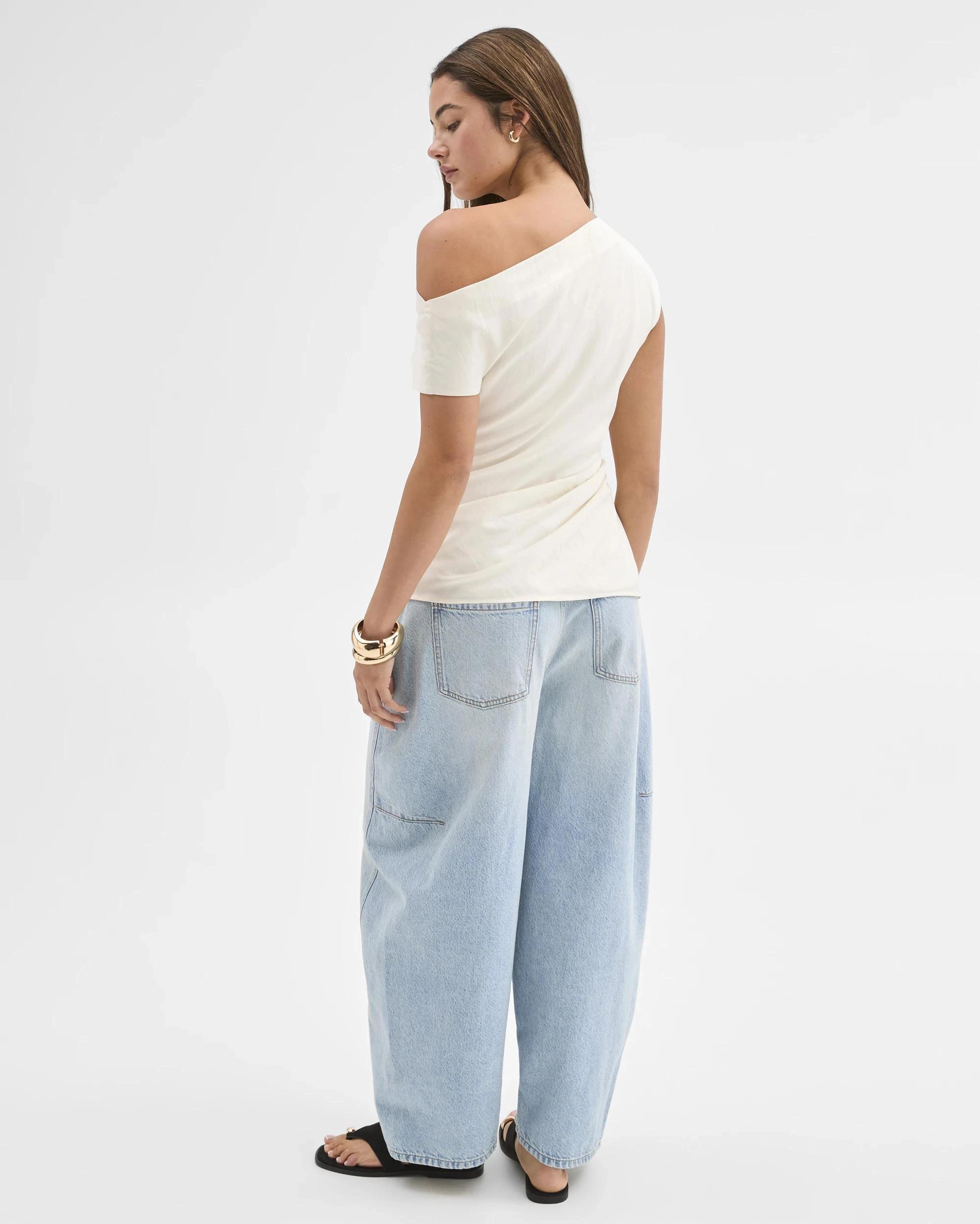 4 Lily Loves Gathered Side Off Shoulder Top WHITE, 4 of 6