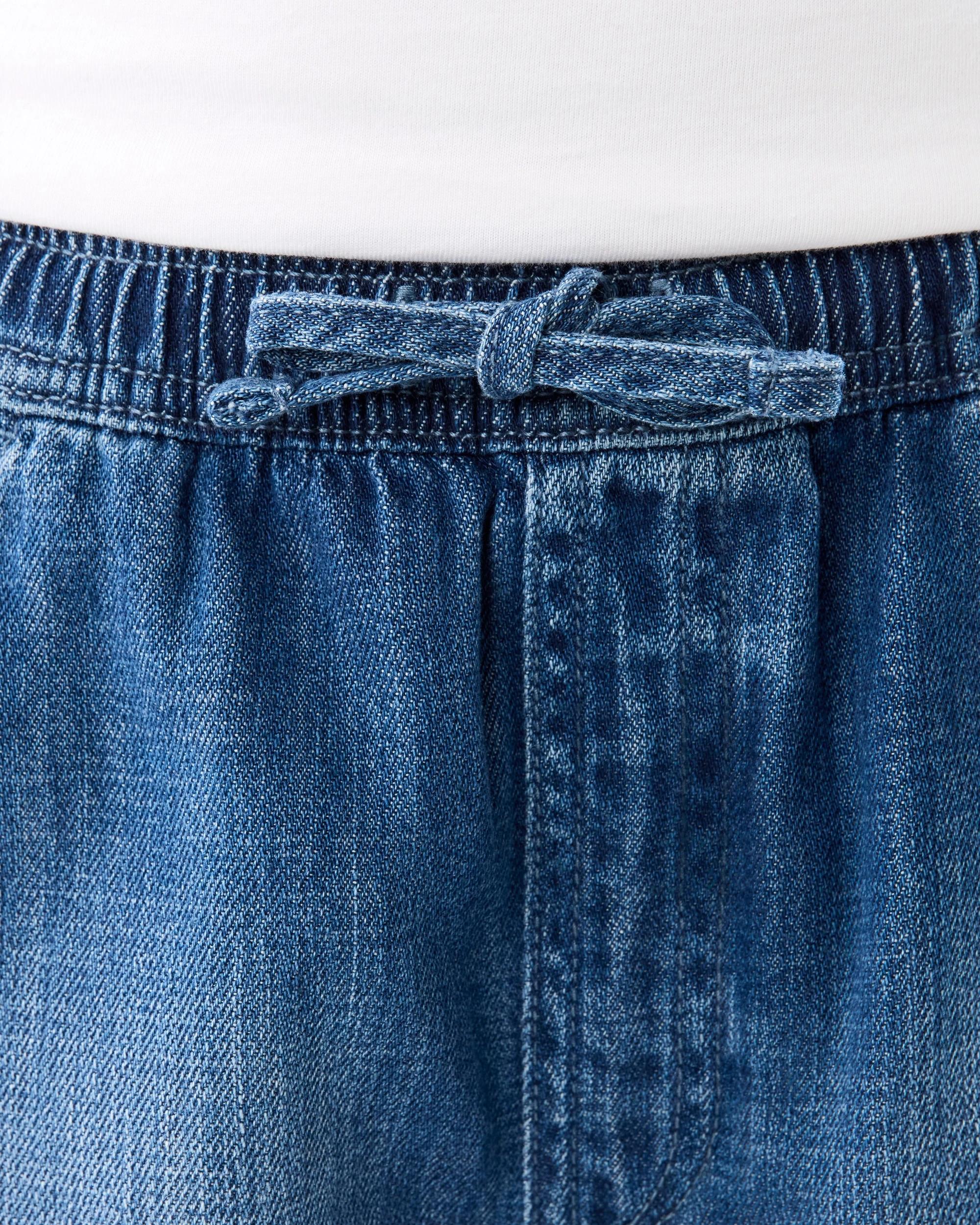 3 Pull-On Denim Shorts Dark Wash, 3 of 7