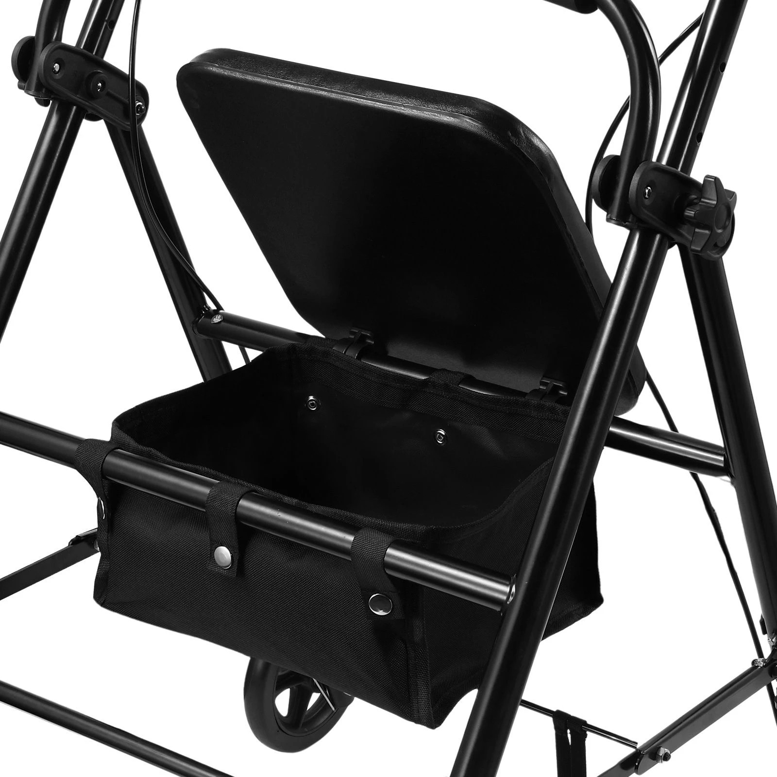 6 Ausway 4 Wheel Foldable Rollator Walker with Adjustable Handles & Seat for Seniors, 120kg Weight Capacity, 6 of 6