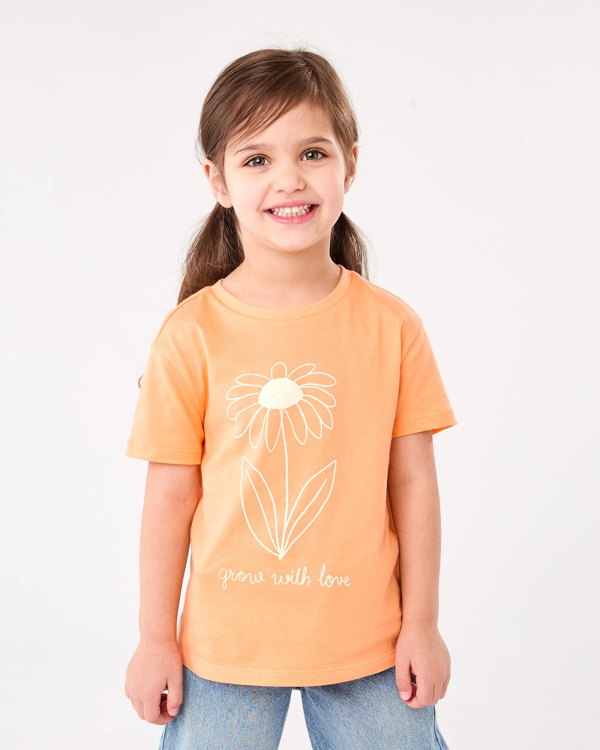 1 Printed T-shirt Orng Flwr, 1 of 8