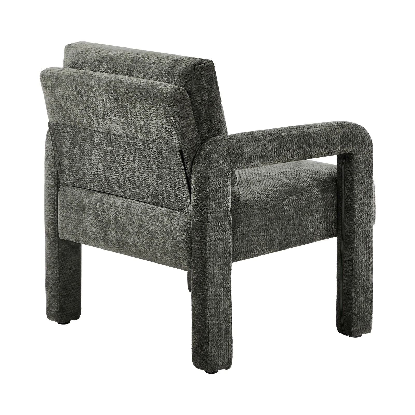 9 Oikiture Armchair Velvet Accent Chairs 1 Seater Lounge Sofa Chair - Grey, 9 of 10