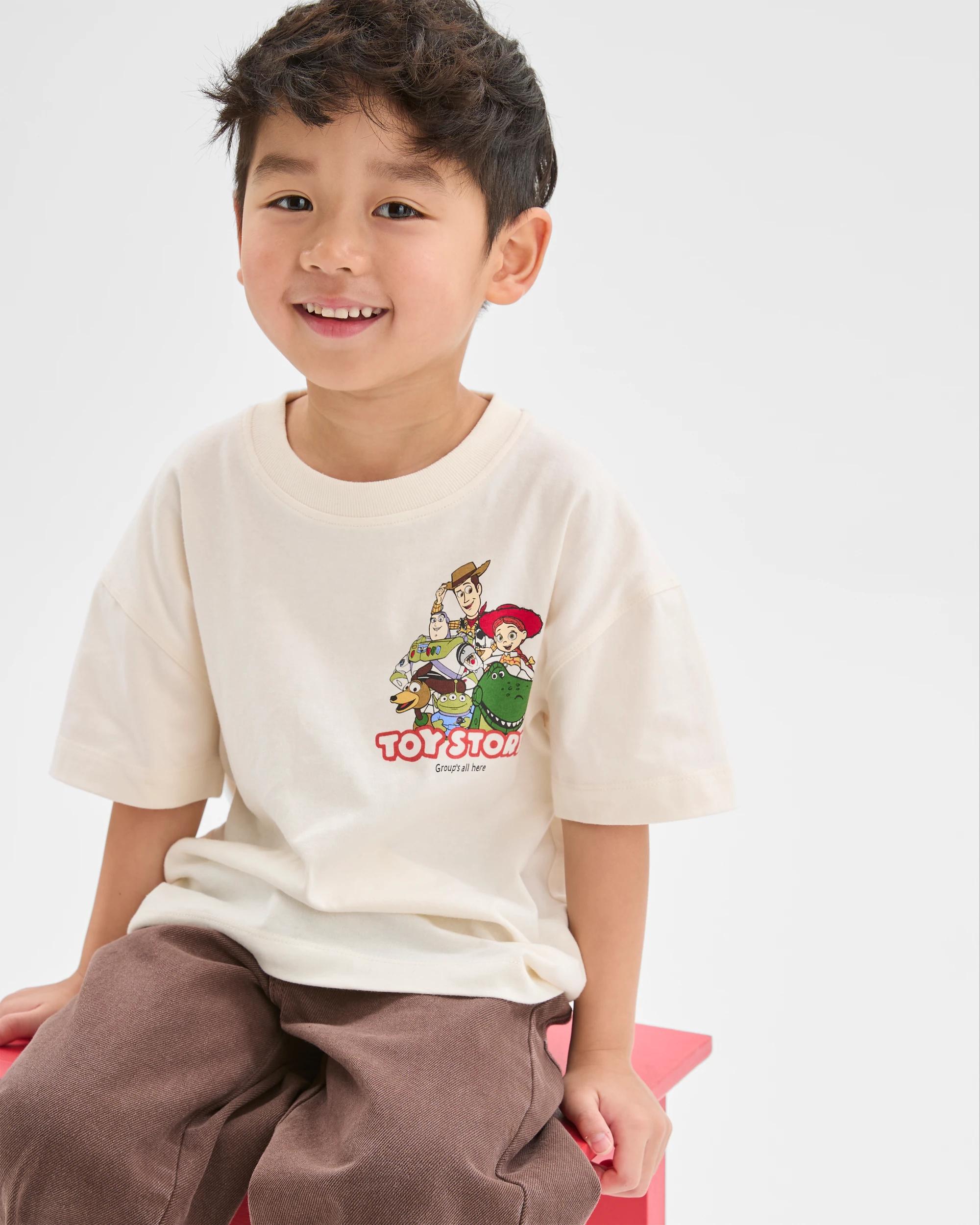 1 Disney Pixar Toy Story Australian Cotton Oversized T-Shirt OFF WHITE, 1 of 7