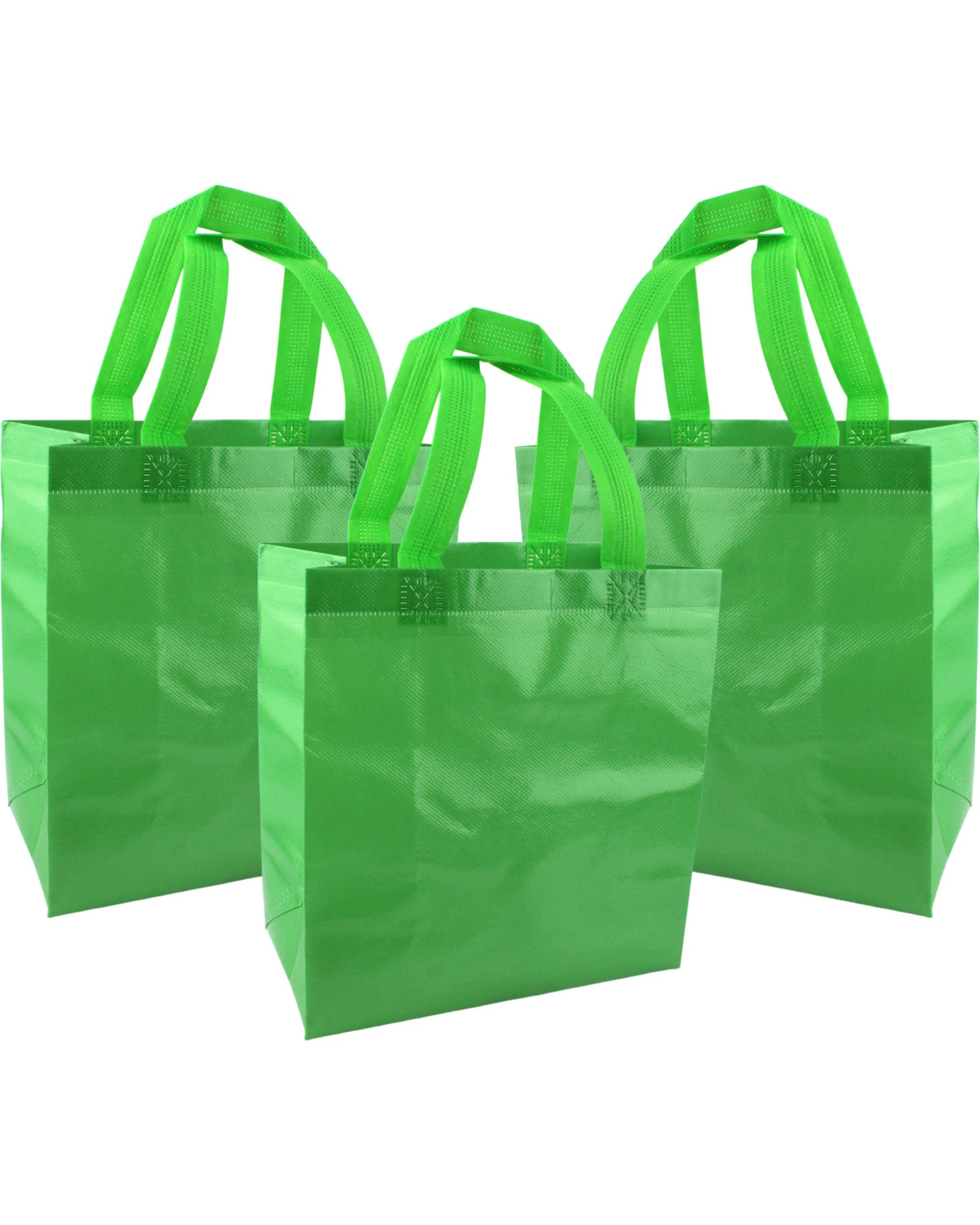 1 Partyrama Party Tote Bags Pack of 12 - Green, 1 of 3