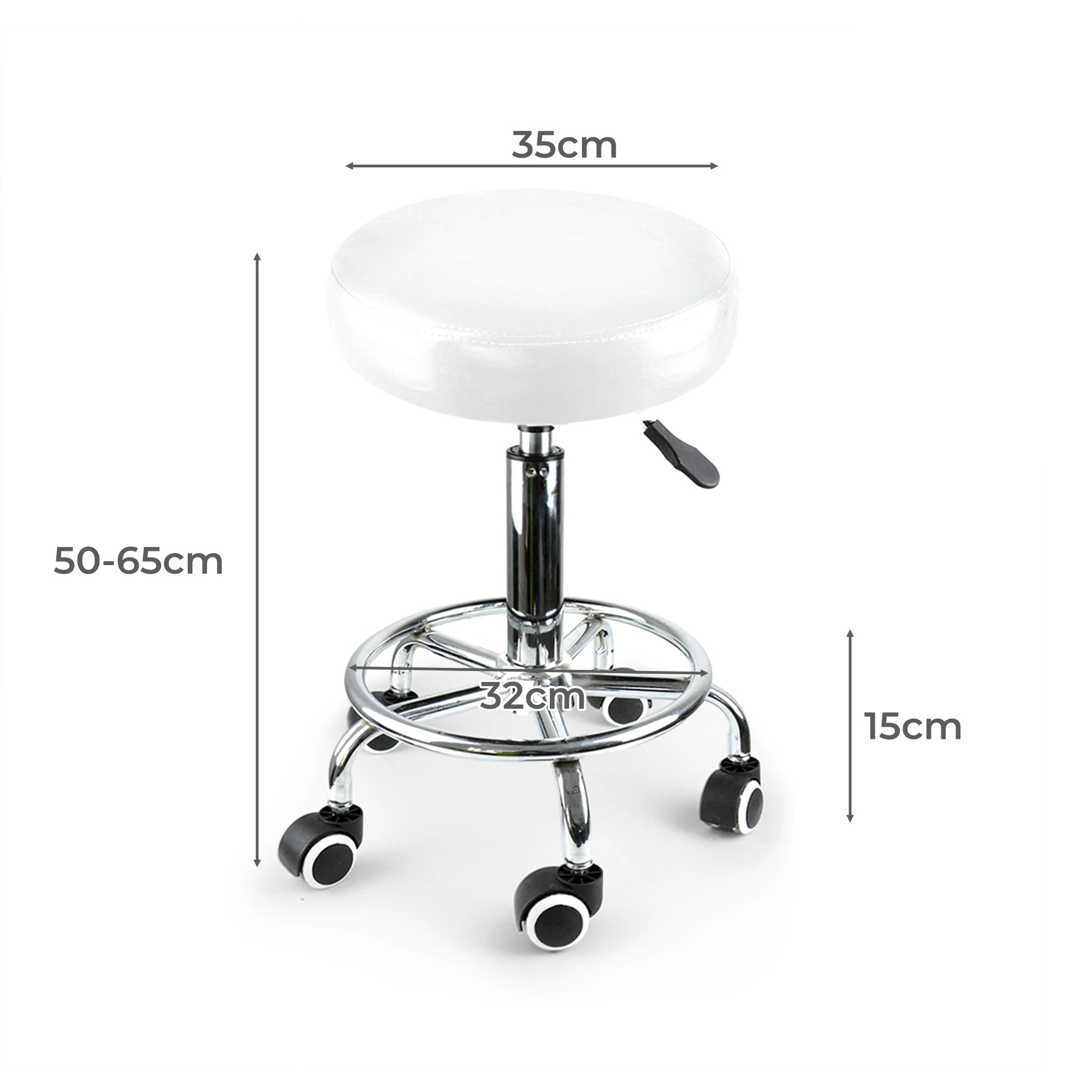 3 Levede 2x Salon Stool - White, 3 of 6