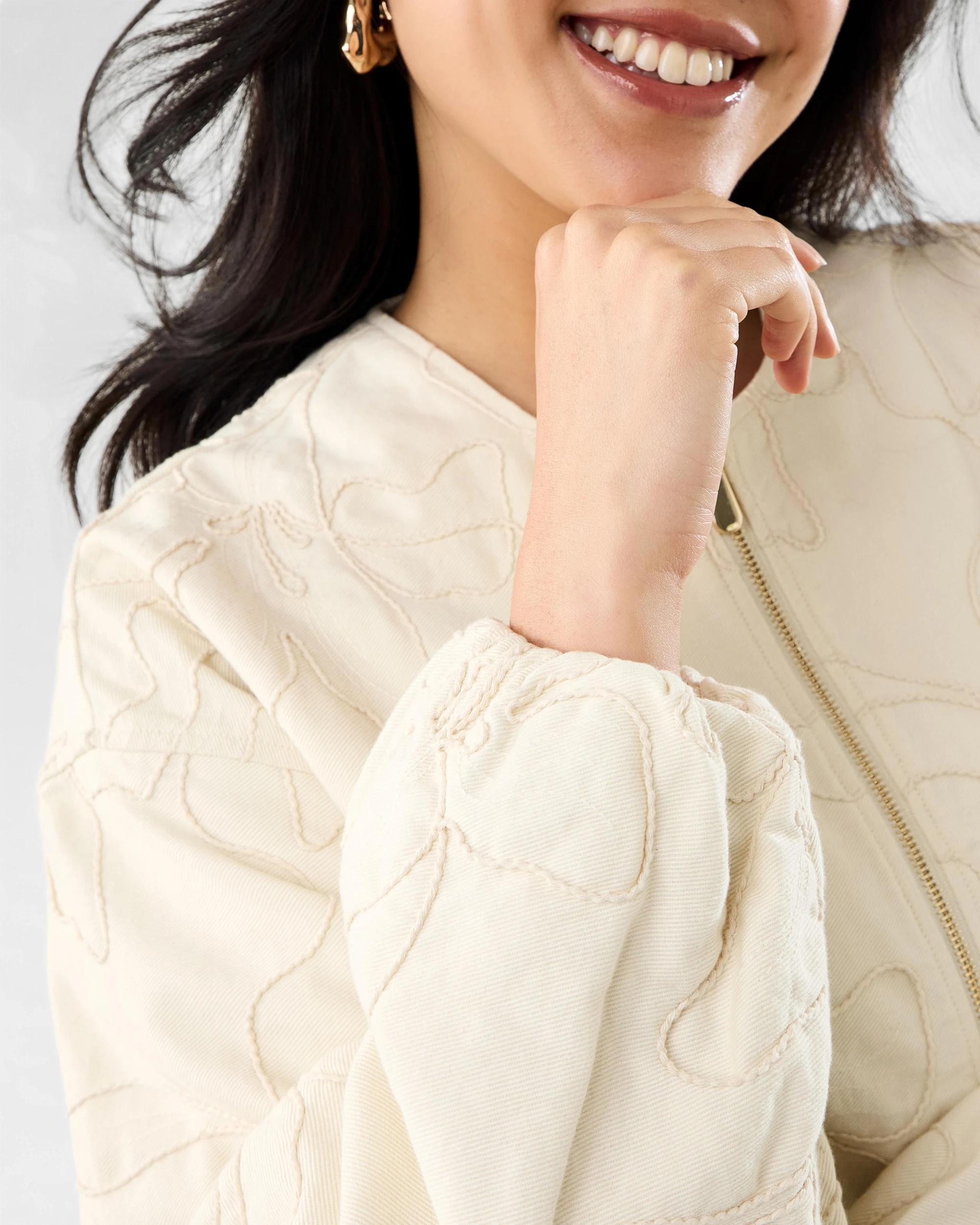 7 Embroidered Bomber Jacket Cld White, 7 of 9