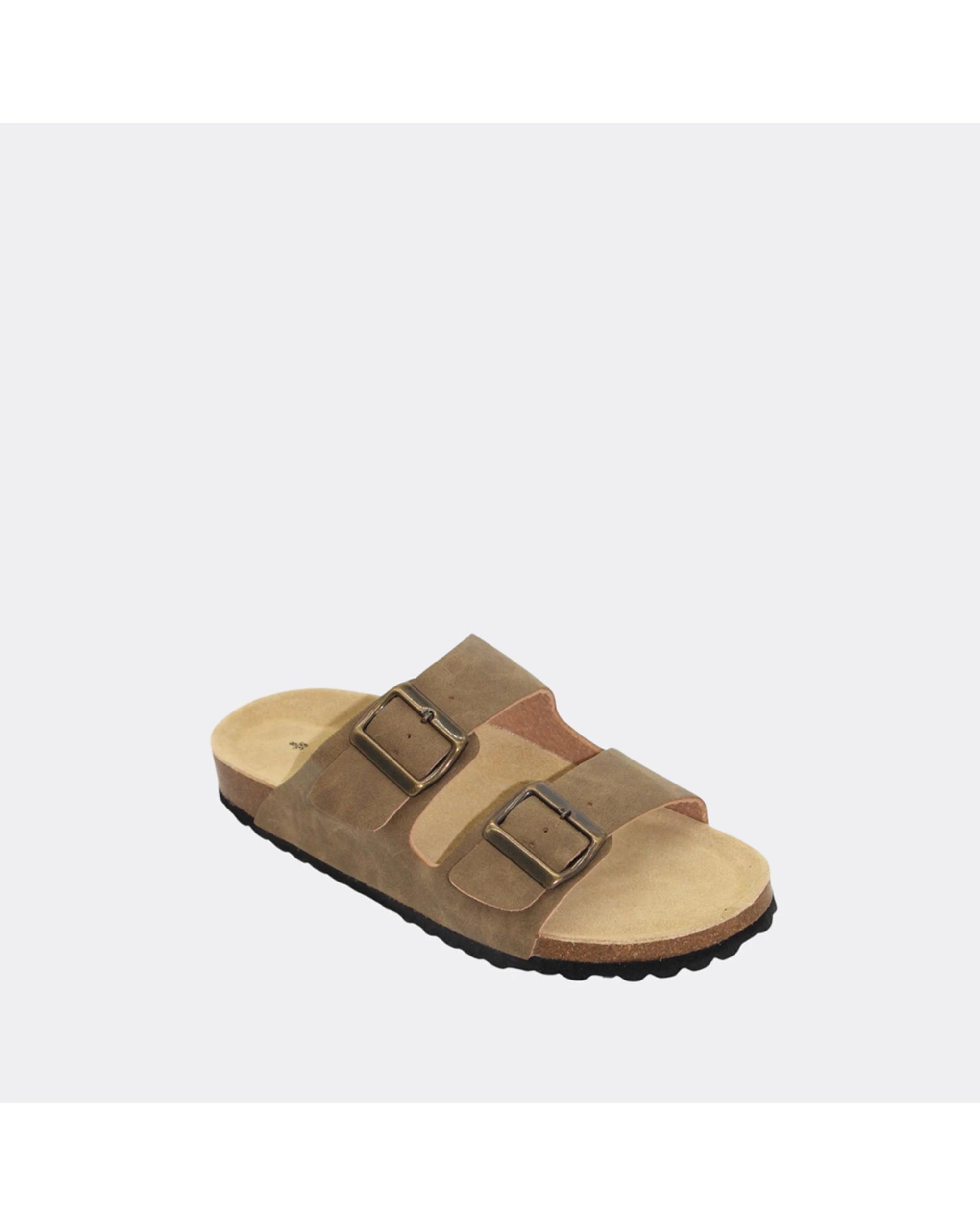 3 Human Shoes Ibiza Women's Slip On Sandals Double Buckle Ocelot TAUPE, 3 of 6