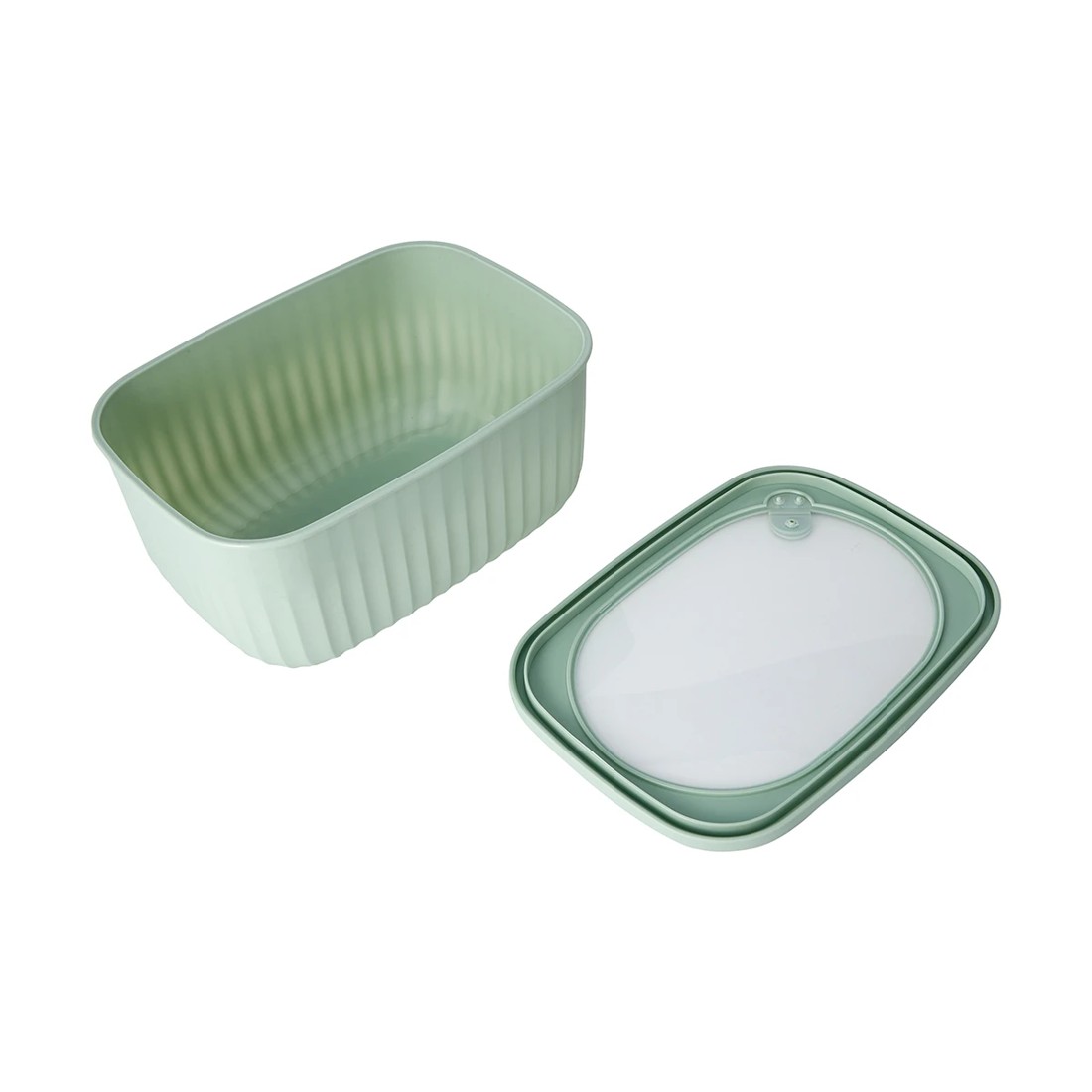 5 4 Piece Rectangle Nested Food Storage Set - Green, 5 of 10