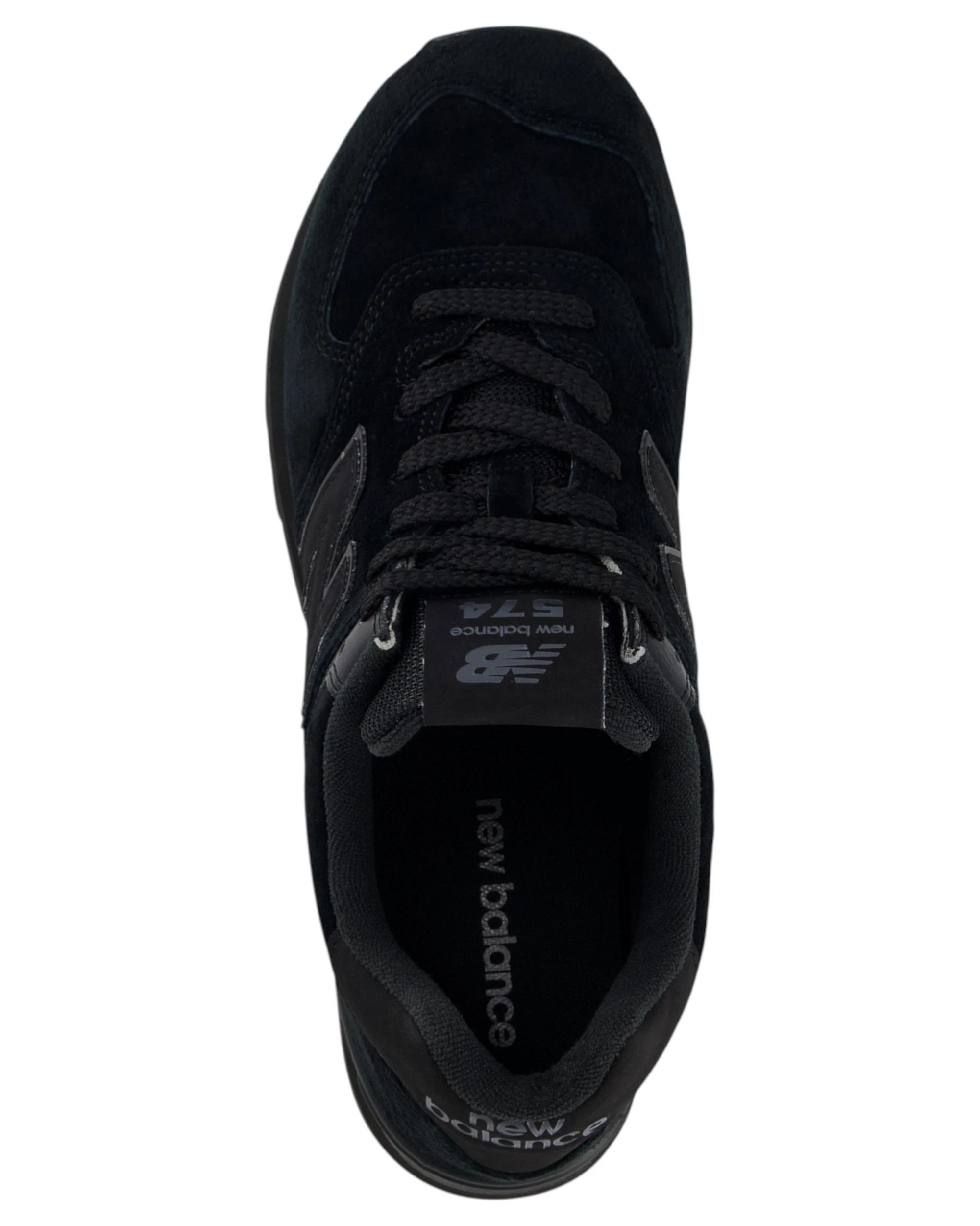3 New Balance Mens 574 Black Athletic Shoes BLACK, 3 of 6