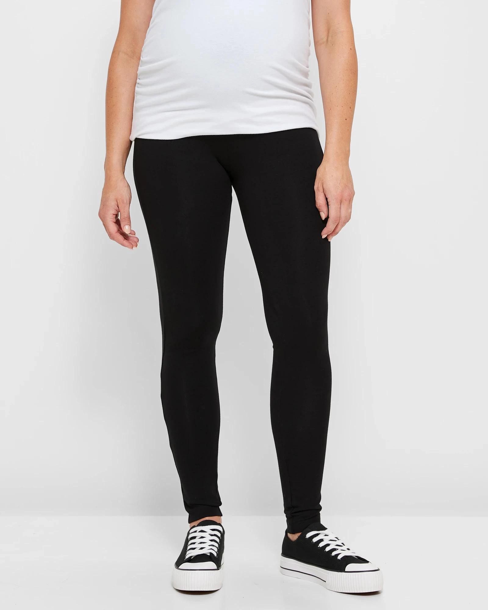 1 Target Maternity Australian Cotton Over The Belly Leggings BLACK, 1 of 5