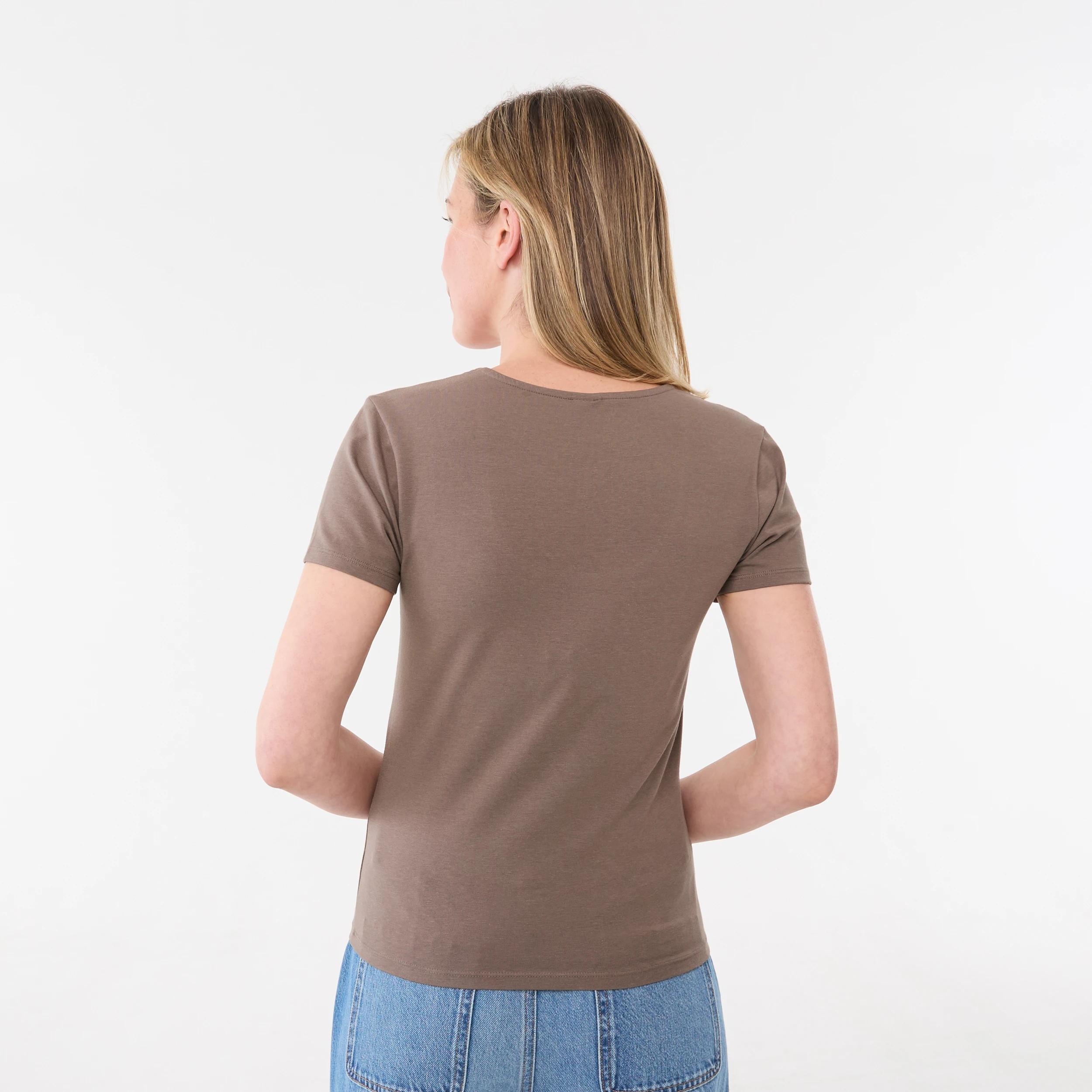 3 Short Sleeve Fitted T-shirt DEEP TAUPE, 3 of 5