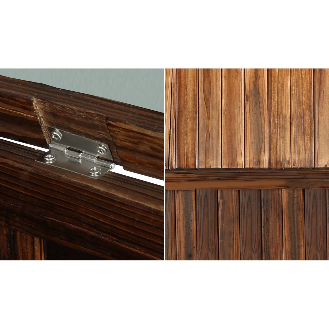 7 Livsip Outdoor Storage Box Wooden Garden Bench Chest Tool Container L - Charcoal, 7 of 8