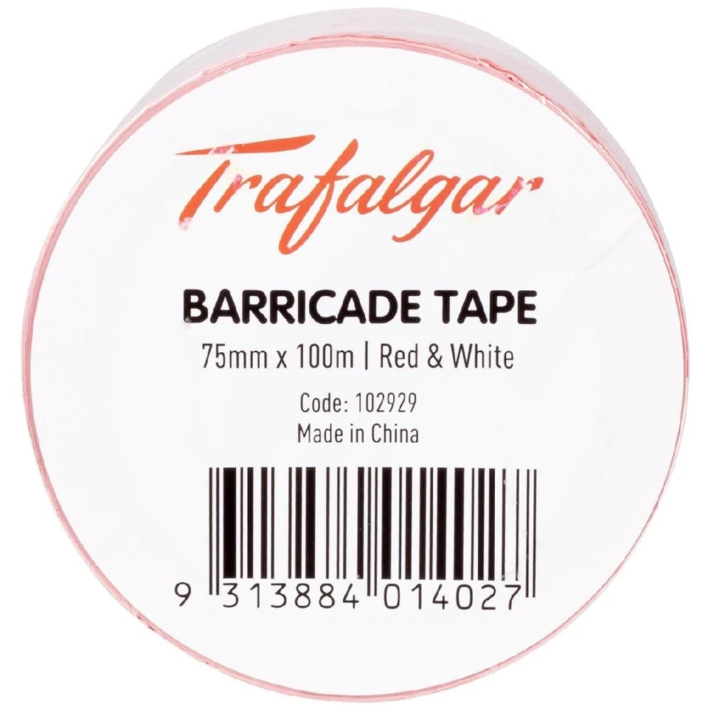 5 Trafalgar Barricade Tape 75mmx100m Red and White, 5 of 5