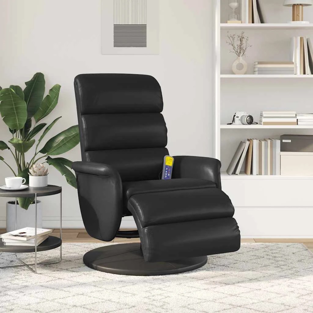 3 vidaXL Contemporary Massage Recliner Chair Footrest - Black, 3 of 9