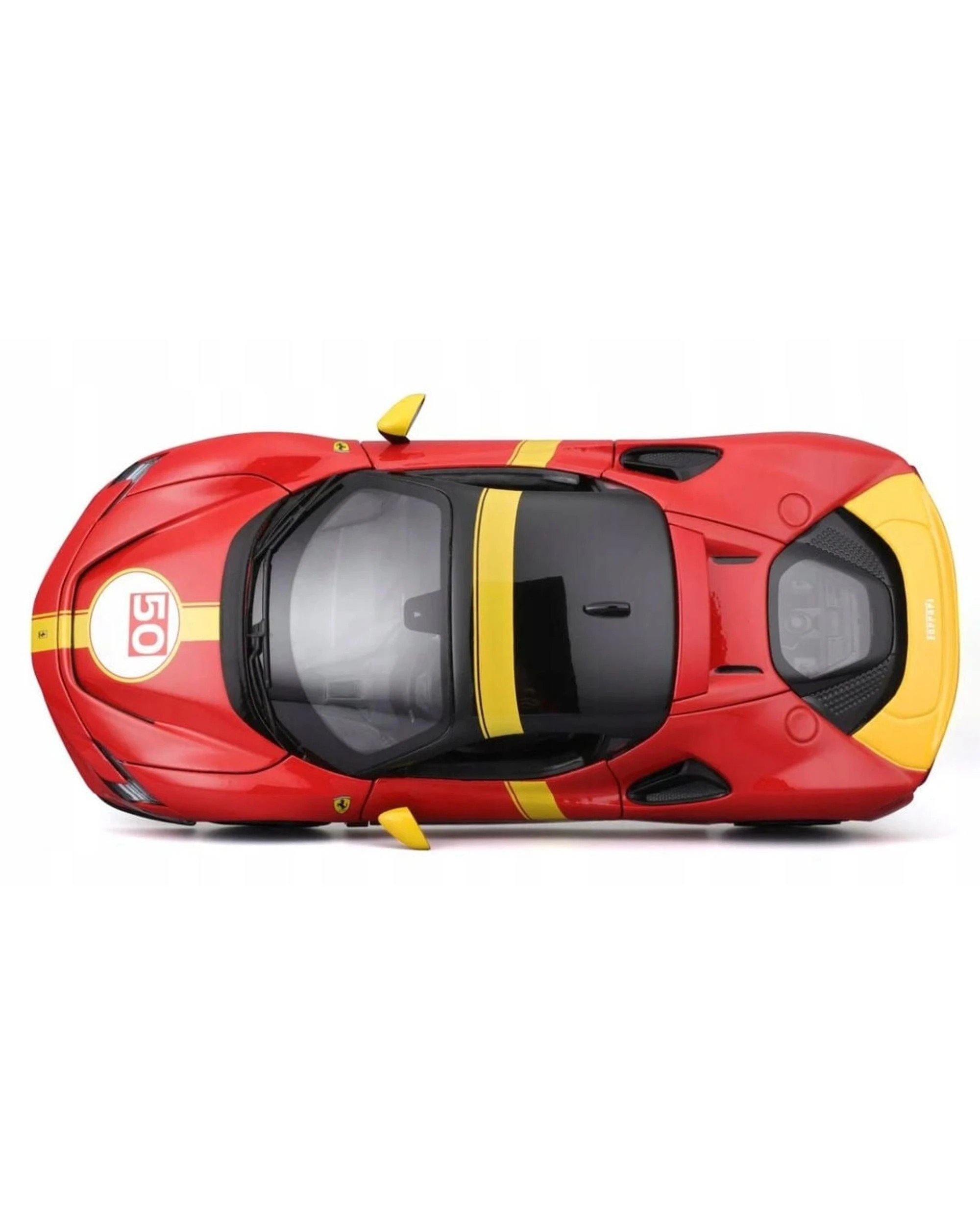 7 Bburago Race and Play 2024 Ferrari SF90 Stradale Assetto Fiorano #50 Red and Yellow 1:18 Scale Diecast Vehicle, 7 of 10
